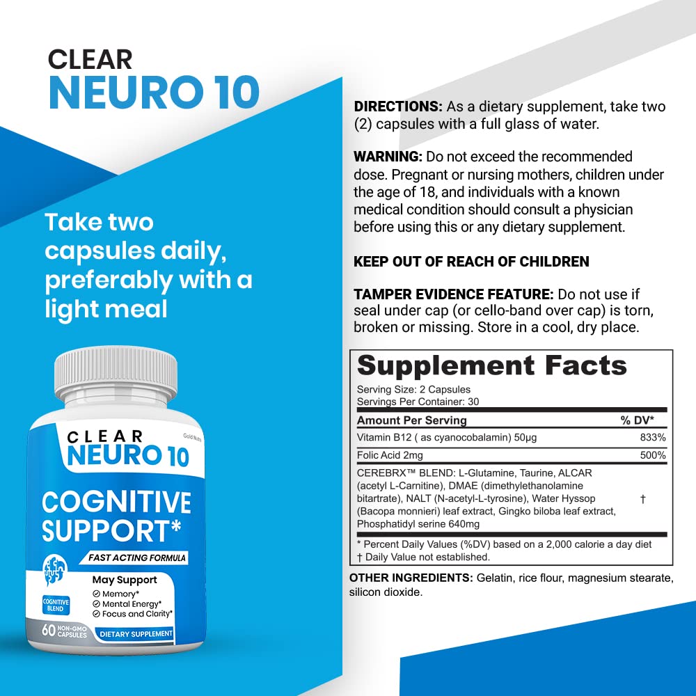 Gold Nutra Clear Neuro 10 Capsules 3-Pack