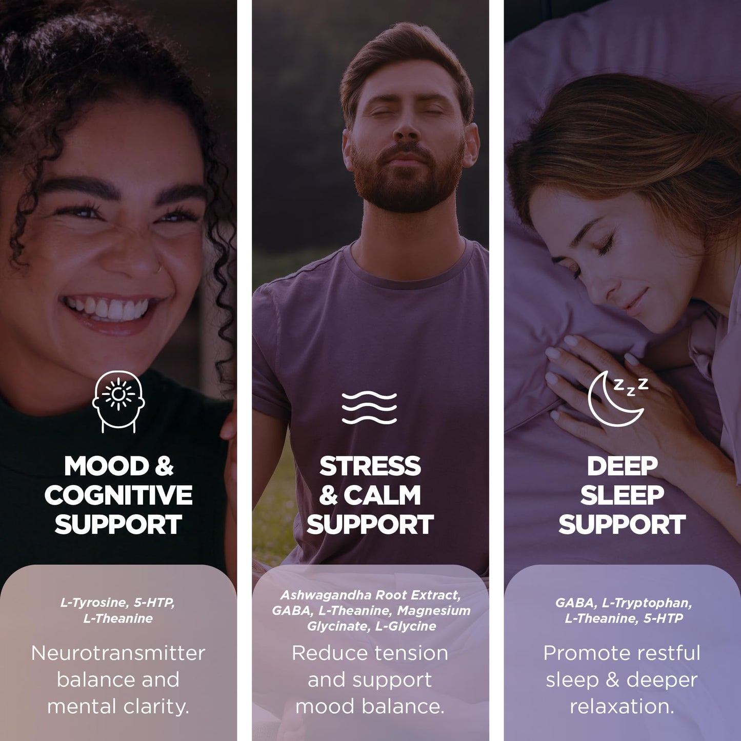 Supermed Research Mood Support Supplement with GABA, Ashwagandha, L-Theanine, L-Tyrosine, L-Glycine, 5-HTP & Magnesium, 120 Capsules