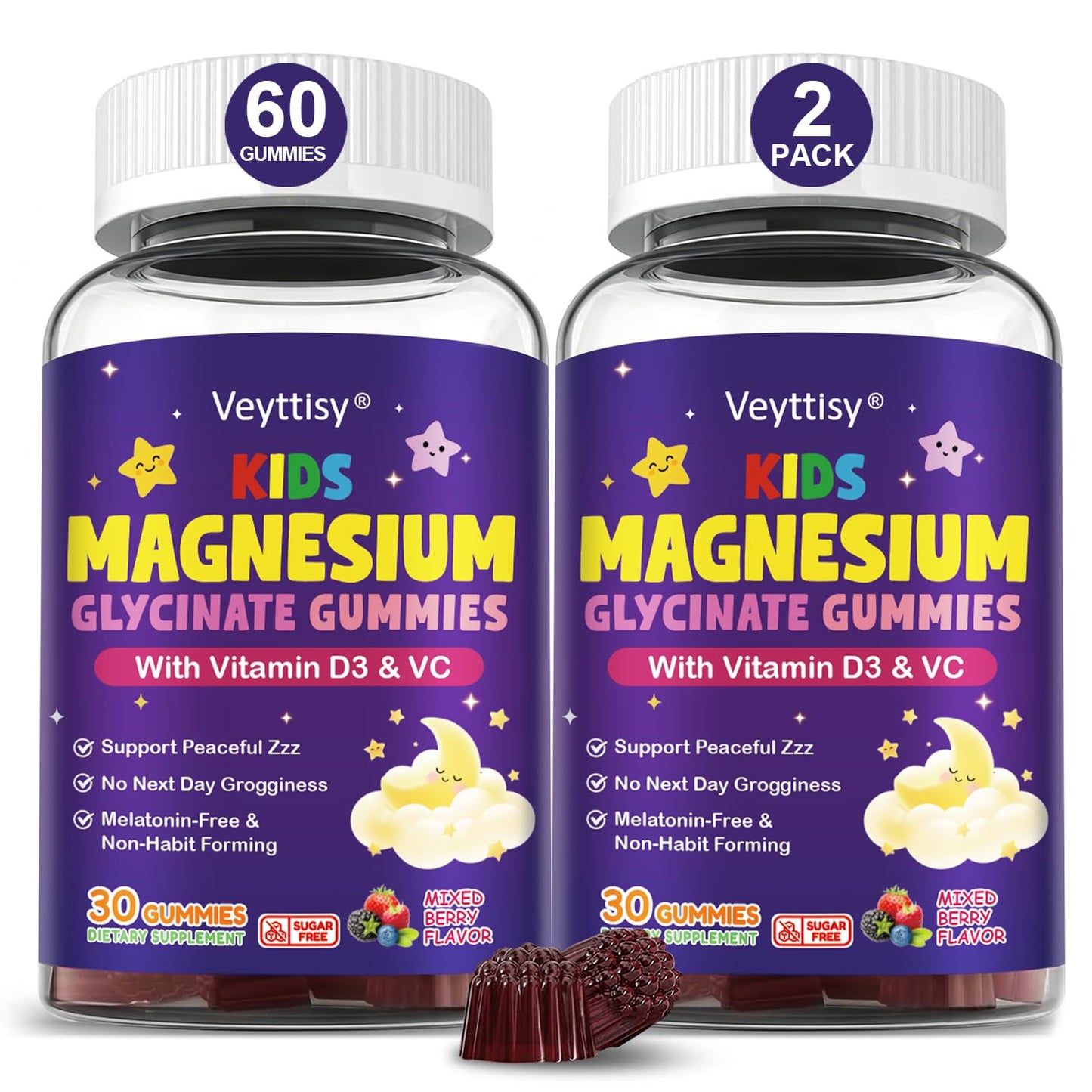 Veyttisy Magnesium Glycinate Gummies, 60 Count