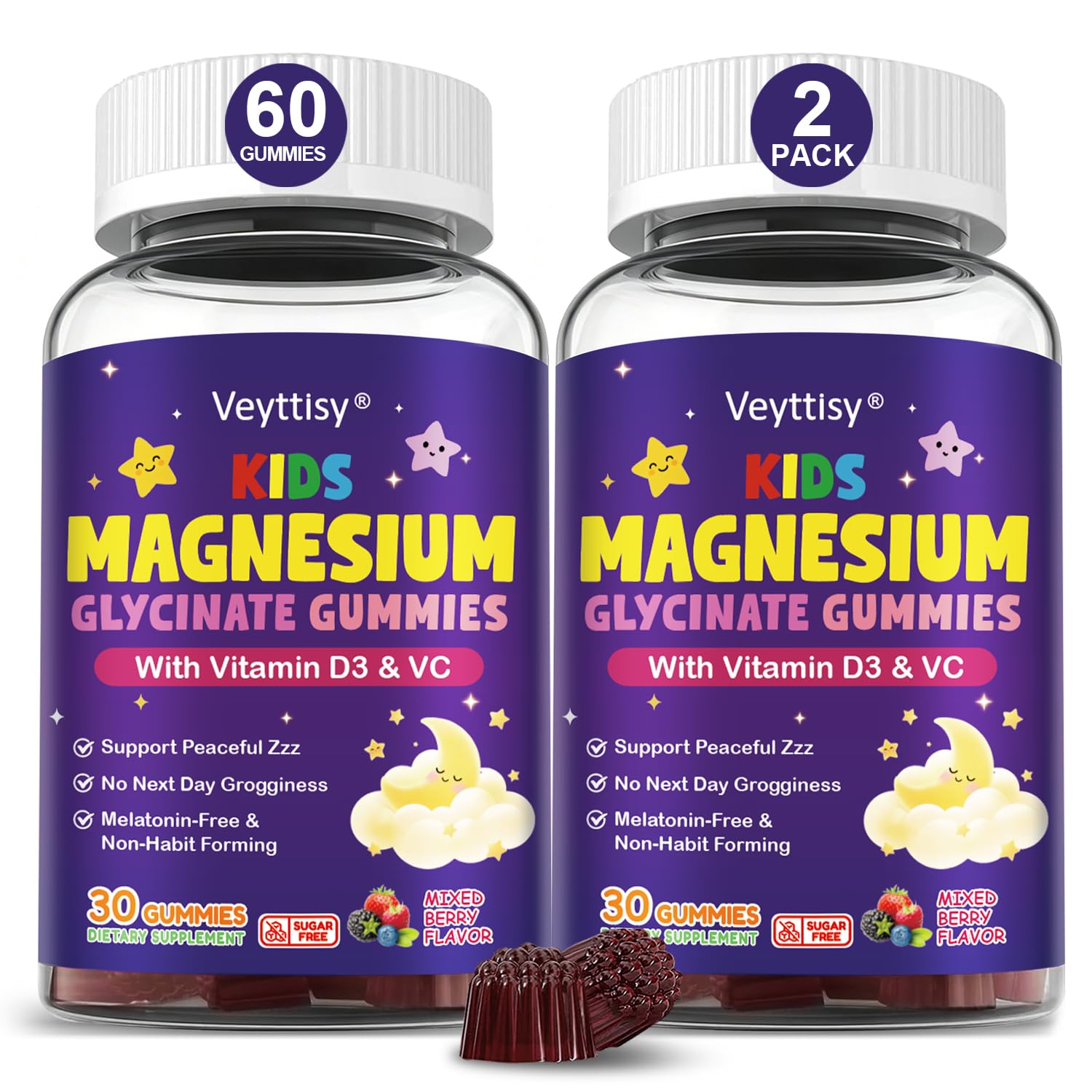 Veyttisy Magnesium Glycinate Gummies, 60 Count
