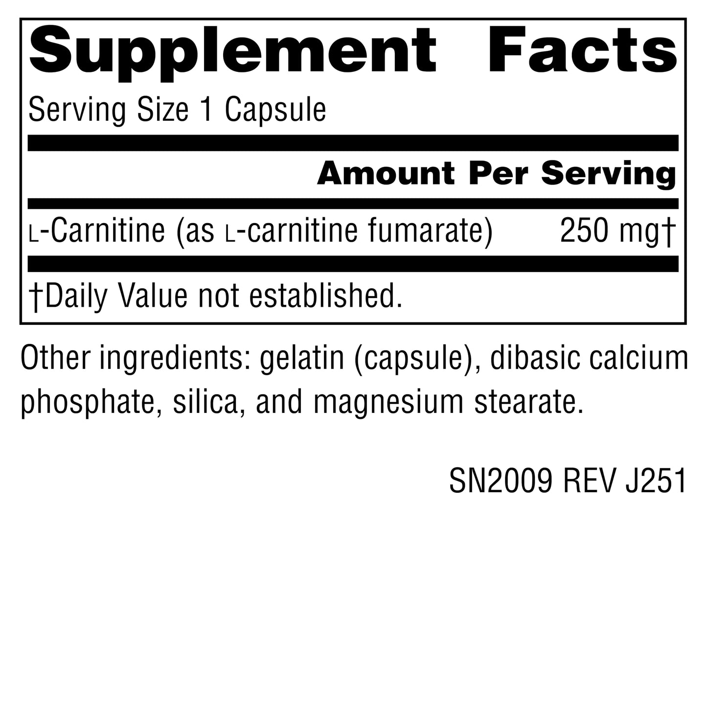 Source Naturals L-Carnitine, Metabolic Energy* 250mg Capsule, 120 Count