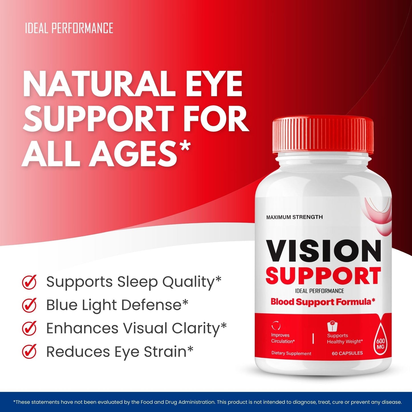 IDEAL PERFORMANCE Vision Support Capsules 120 Capsules