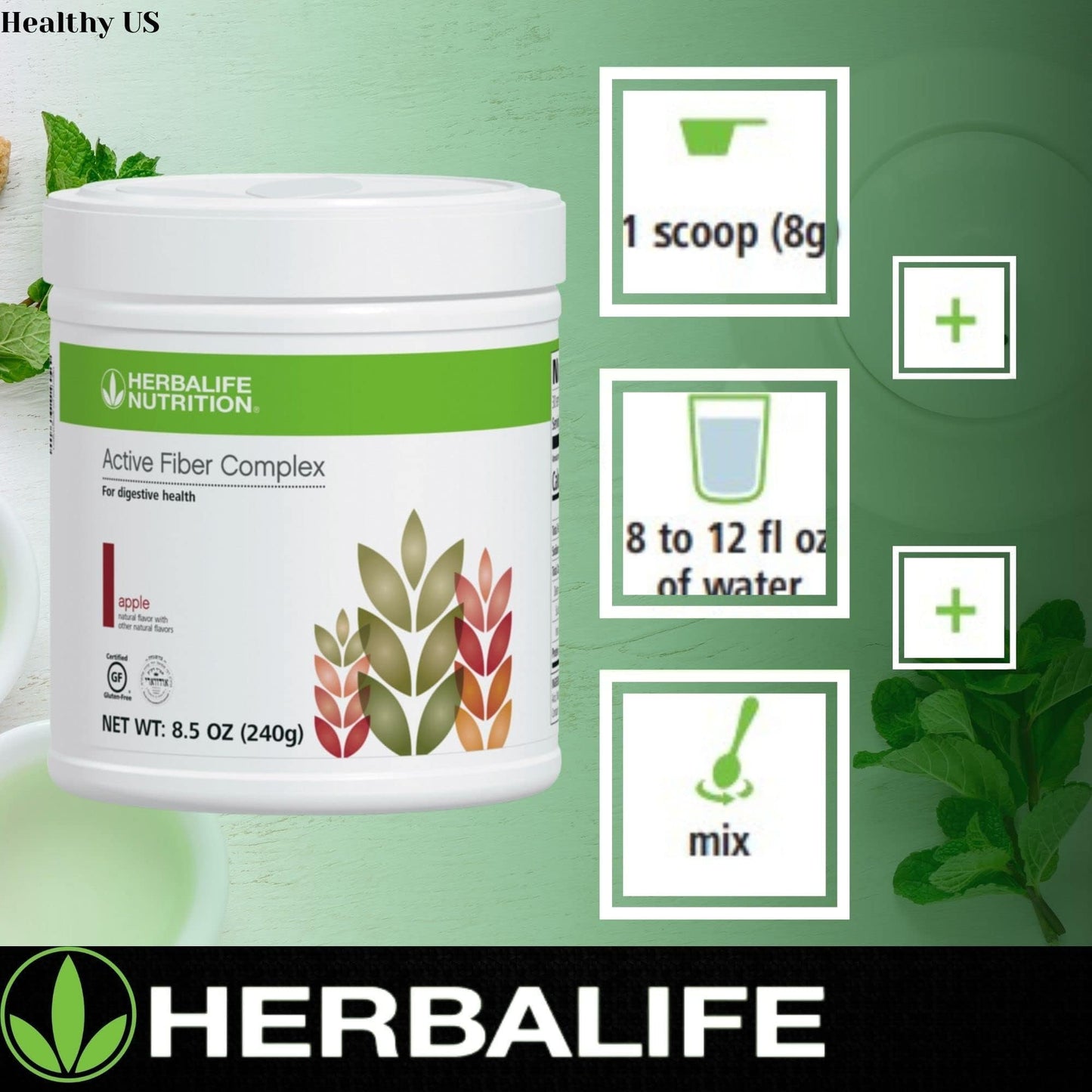 Herbalife Active Fiber Complex Apple Flavor Powder 7.14 oz