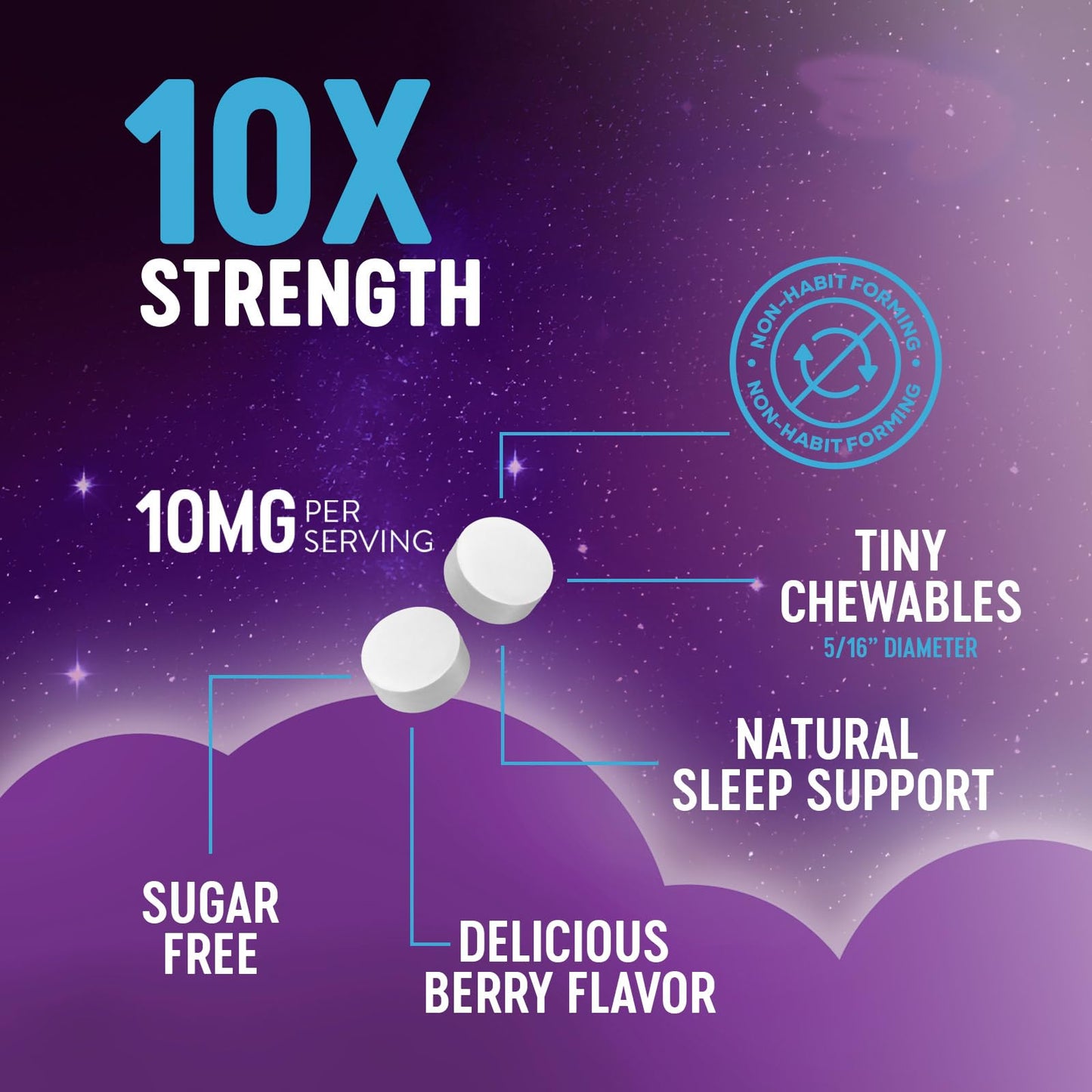 Nature's Peak Melatonin Sleep Support Supplements Chewable 120 Count
