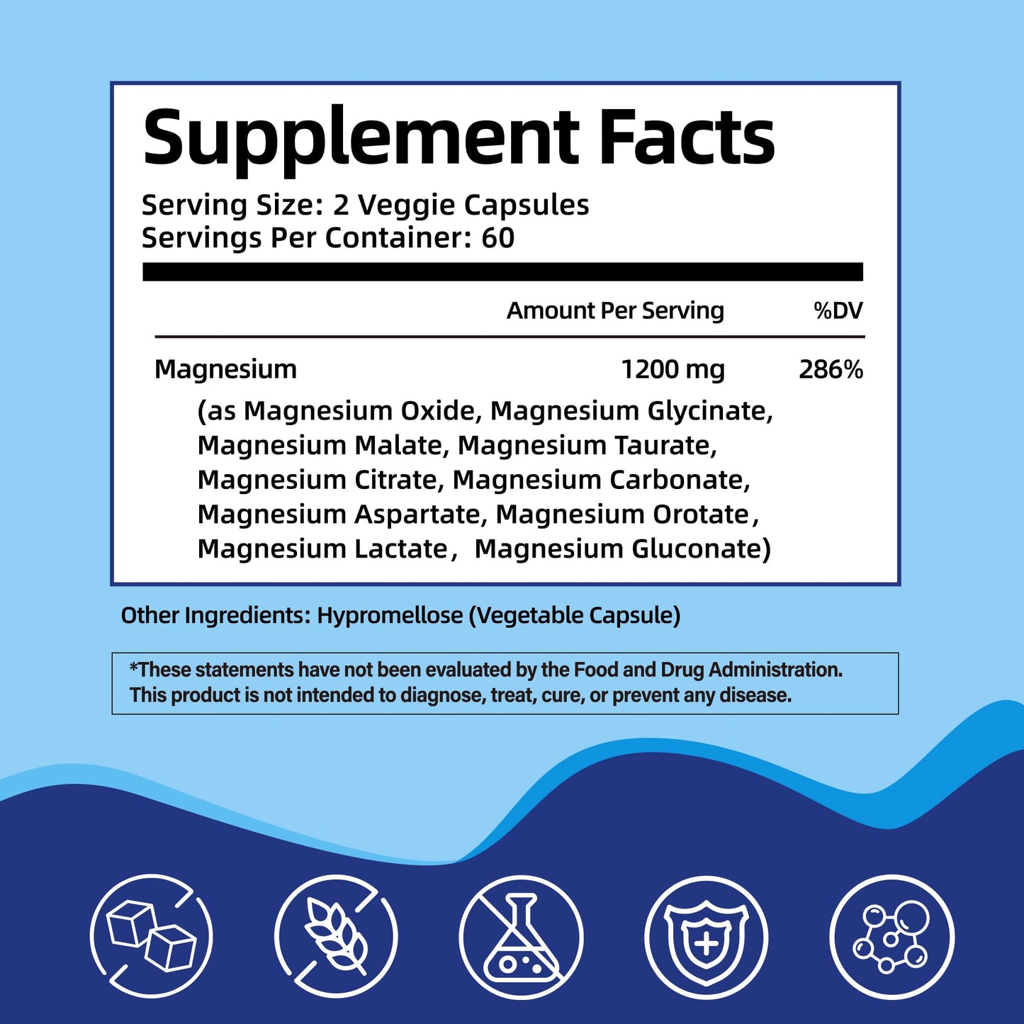 HiPlus Magnesium Complex Supplement Capsules, 1 Count
