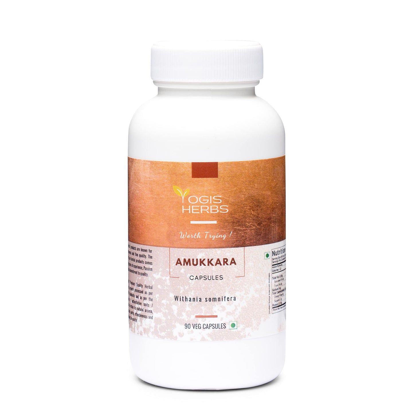 YOGIS HERBS Amukkara Capsules - Ashwagandha Root 90 Count