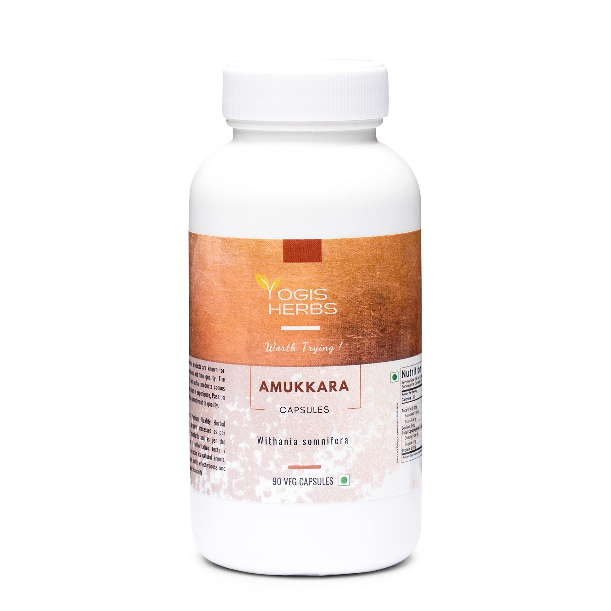 YOGIS HERBS Amukkara Capsules - Ashwagandha Root 90 Count