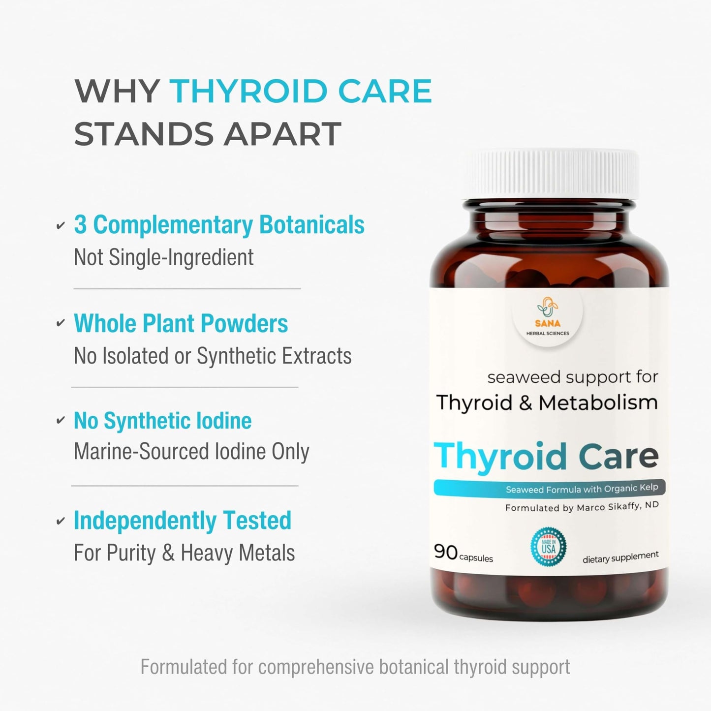 Sana Herbal Sciences Thyroid Support Capsules 90 Count