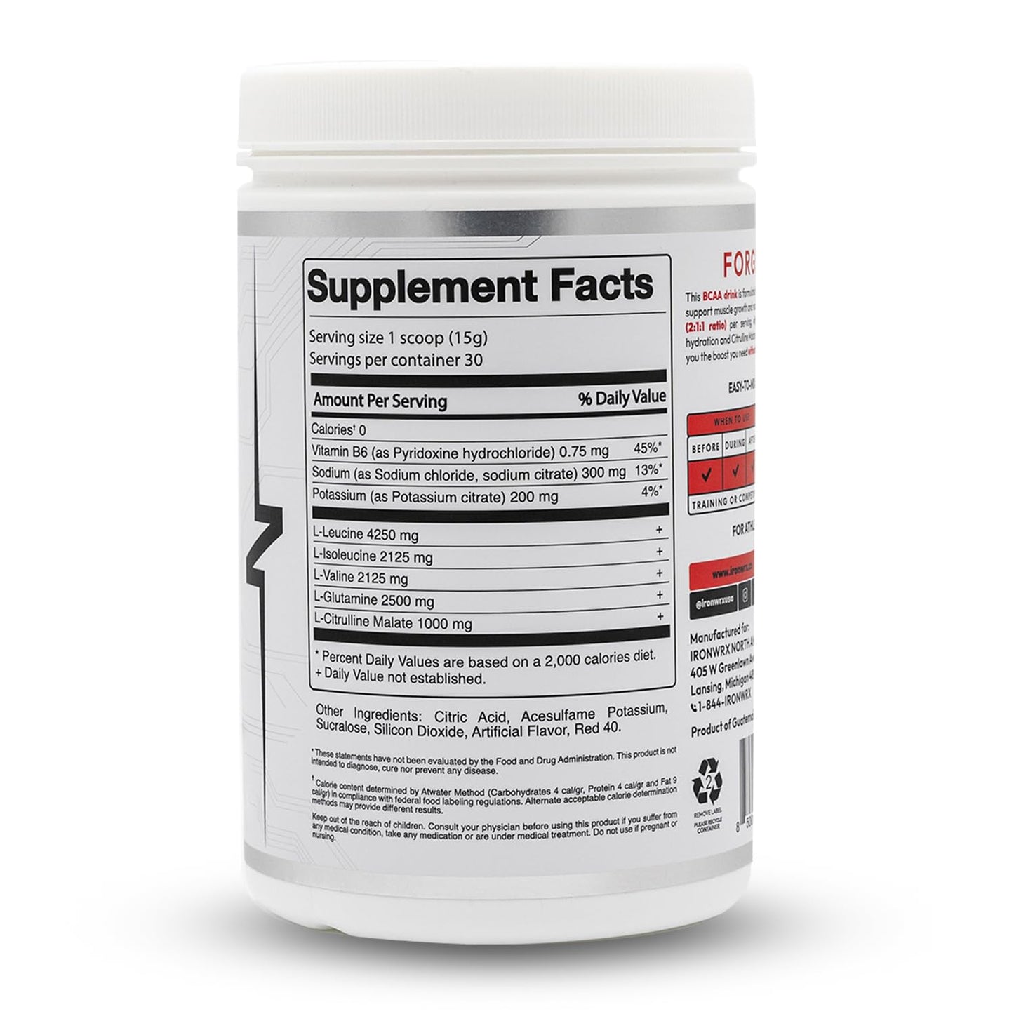IRONWRX BCAA Powder 16 Servings