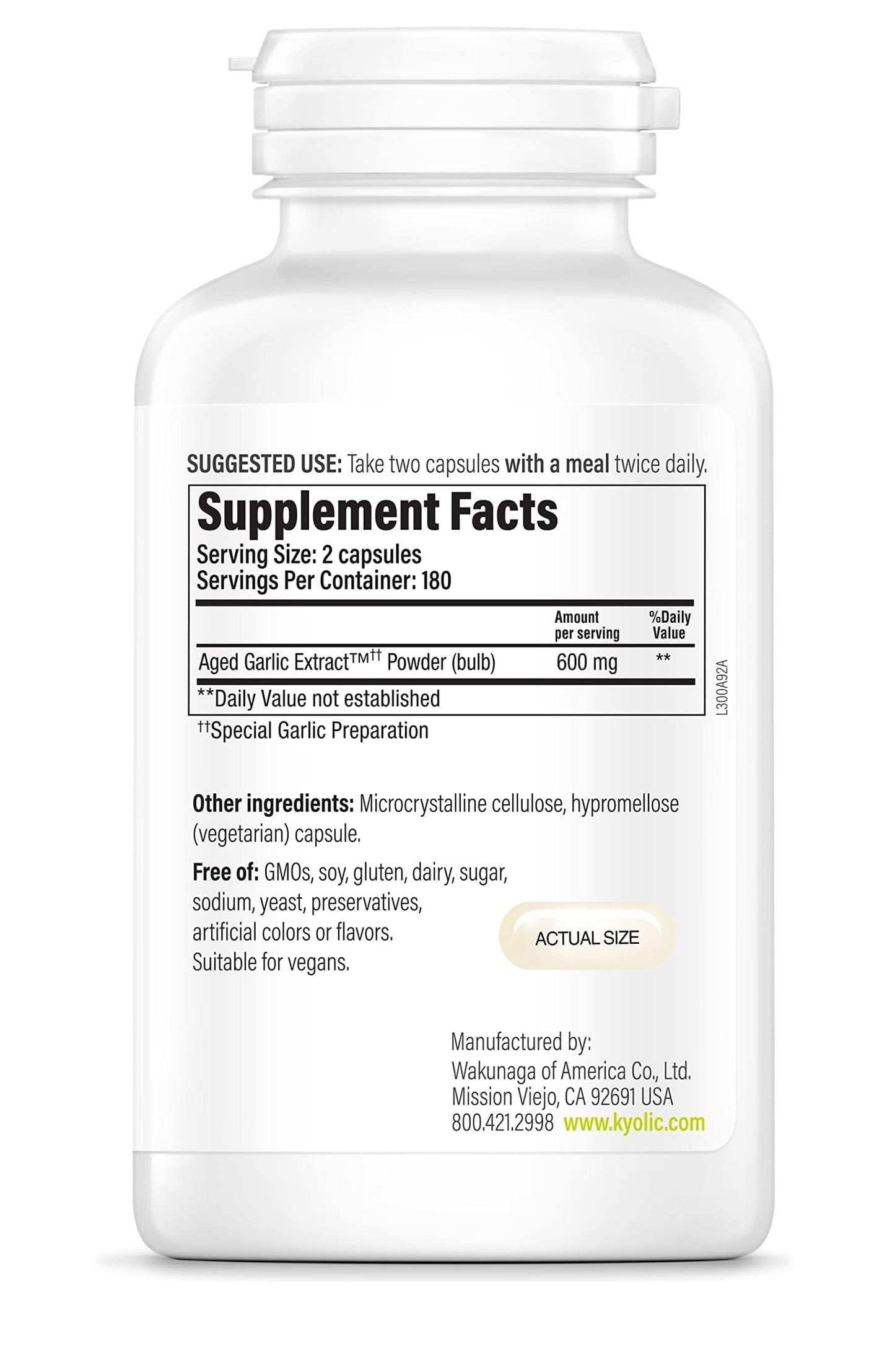 Kyolic Aged Garlic Extract Formula 300, 360 Capsules
