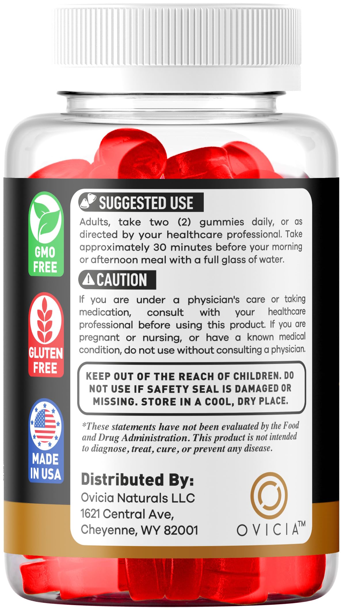 OVICIA Vigor Prime Gummies for Men, 120 Gummies
