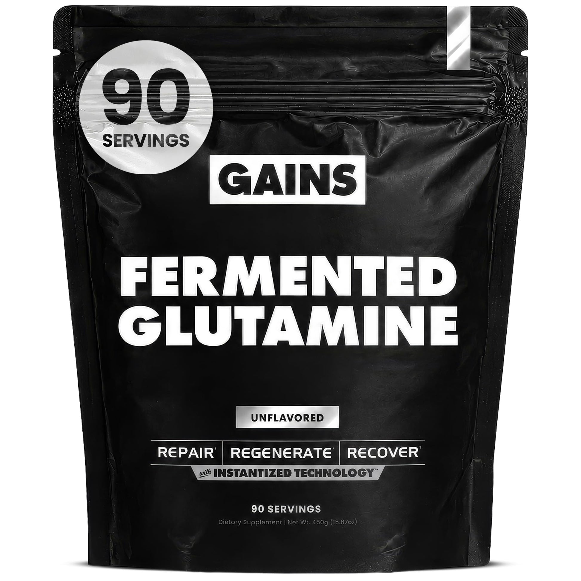 GAINS IN BULK L-Glutamine Powder 1.1 Pound