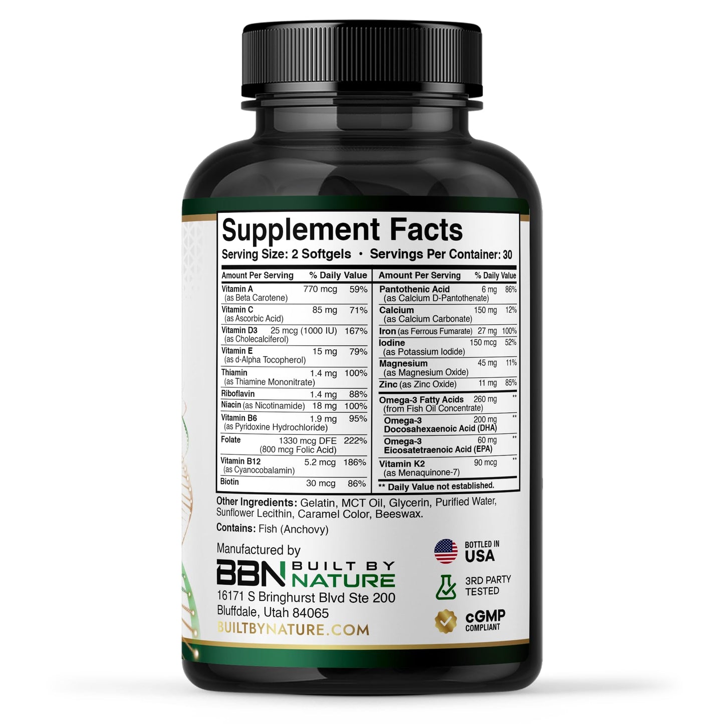 Built by Nature Prenatal Vitamins for Women Softgel, 60 Softgels