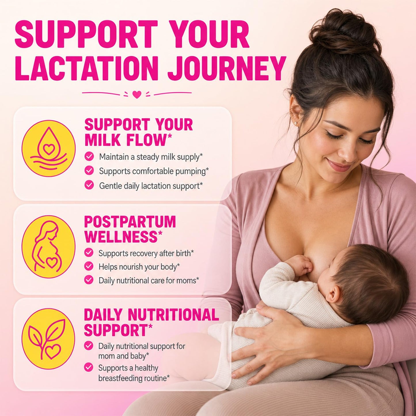 YEKBYOE Lactation Support Gummies with DHA, Moringa & Milk Thistle 60 Count