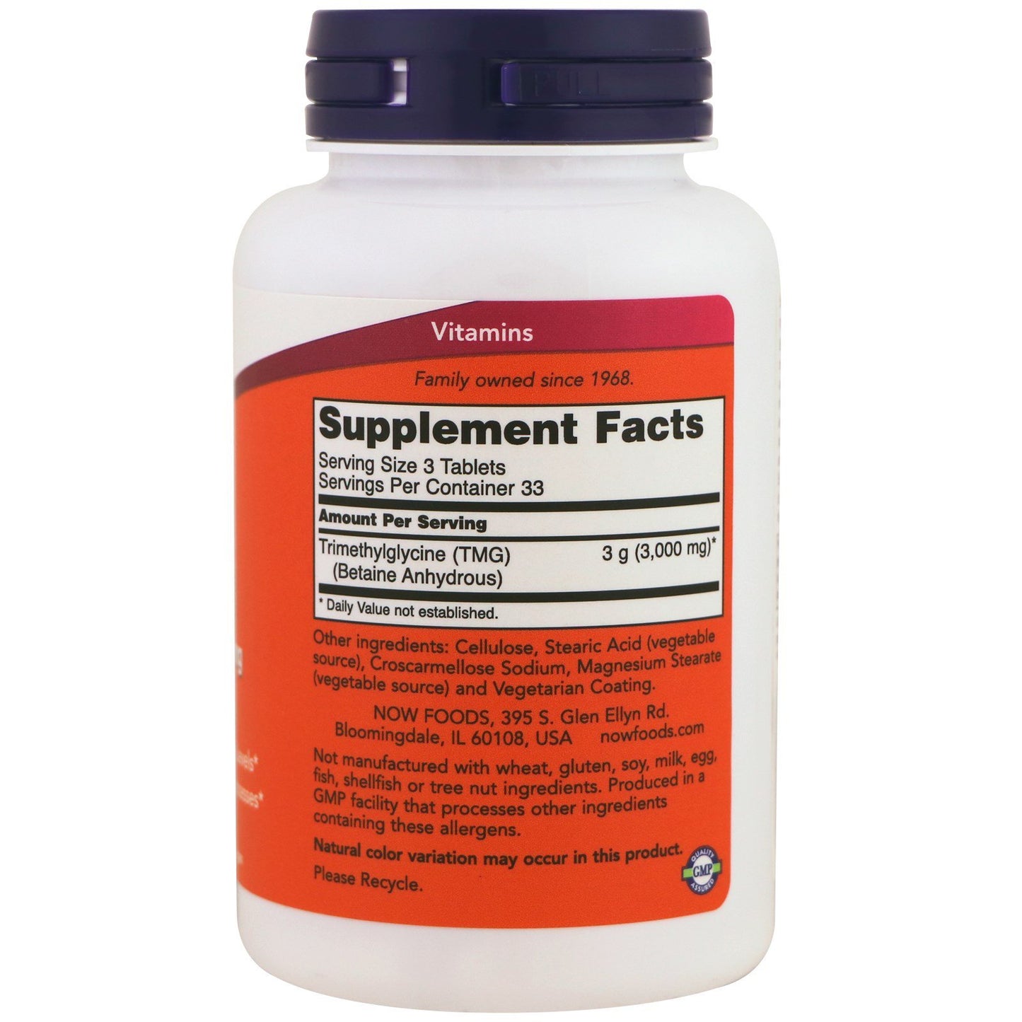 NOW Foods TMG 1000mg Tablets, 200 Tablets