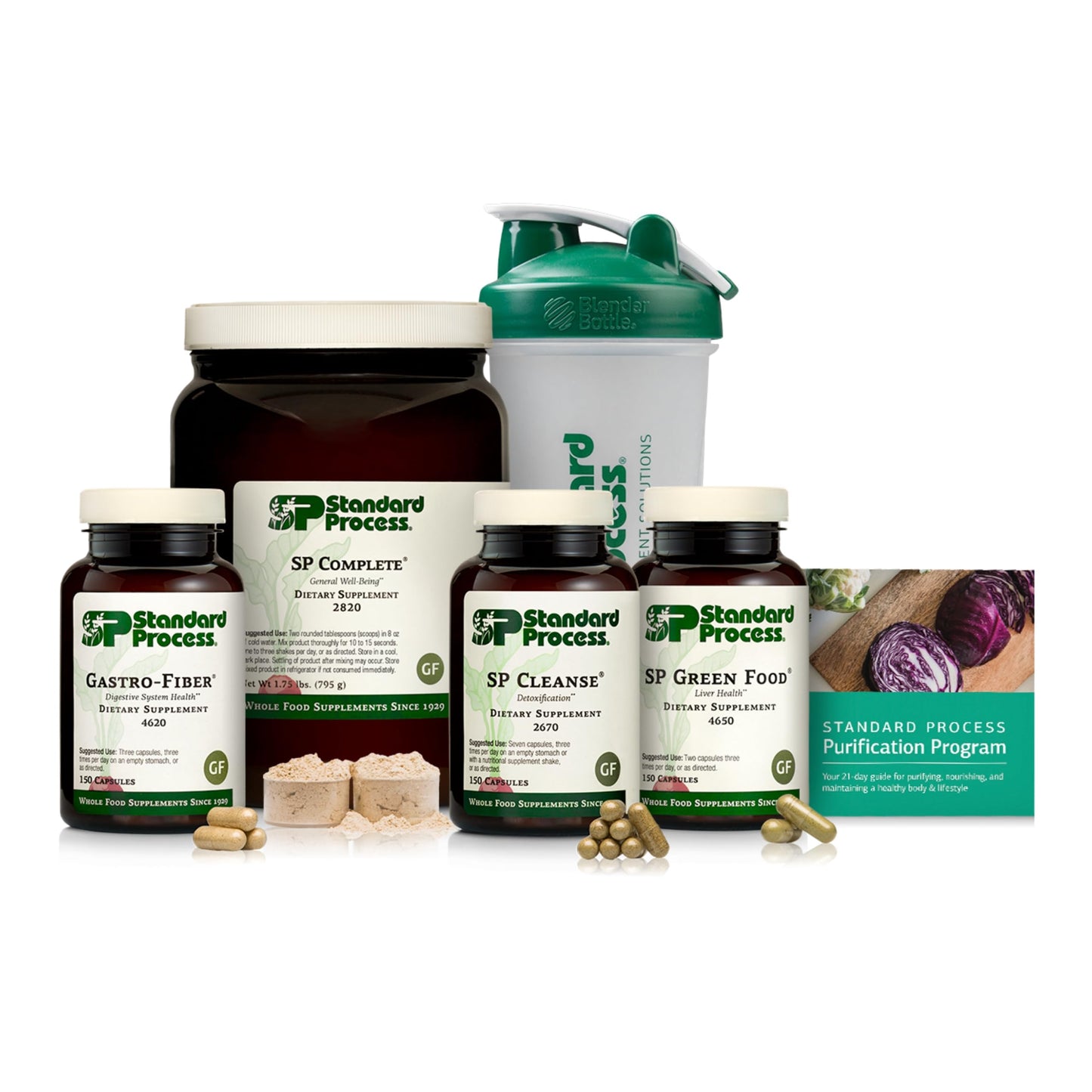 Standard Process Inc. Purification Product Kit with SP Complete & Gastro-Fiber Capsules, 9 Capsules