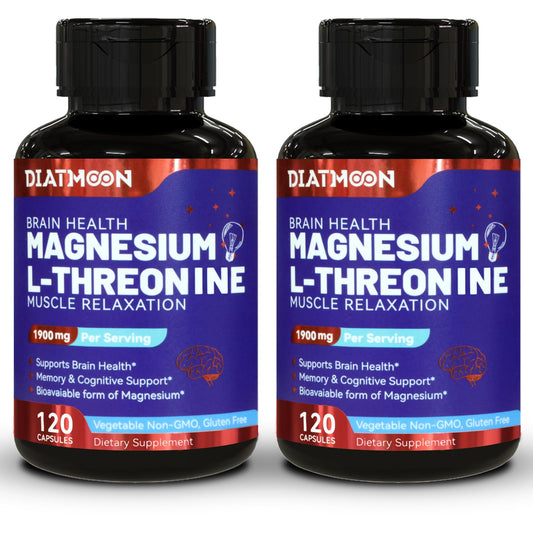 DIATMOON Magnesium L-Threonine Capsules, 240 Veg Capsules