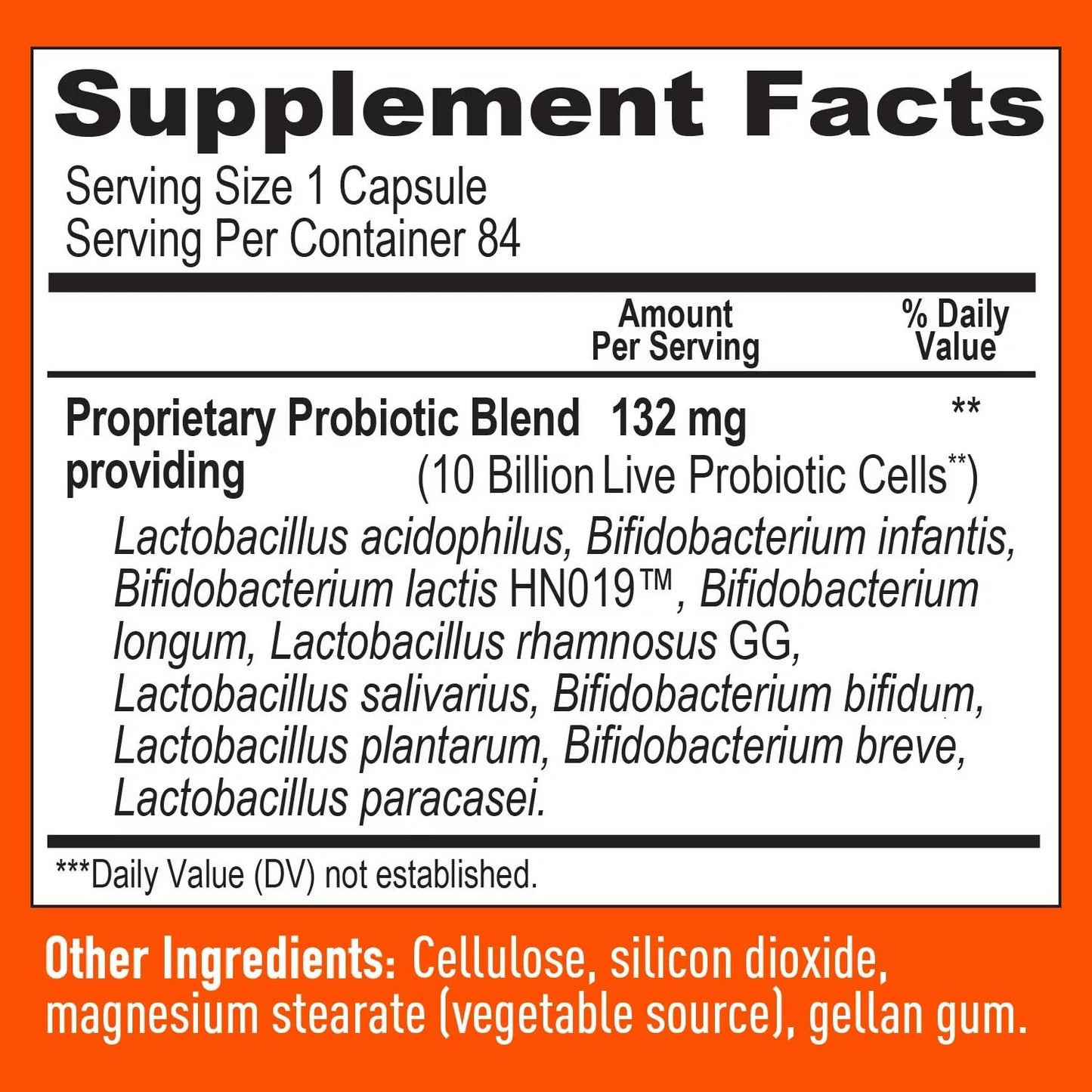 Generic 10-Strain Probiotic Digestive Care Supplement Capsules, 84 Count