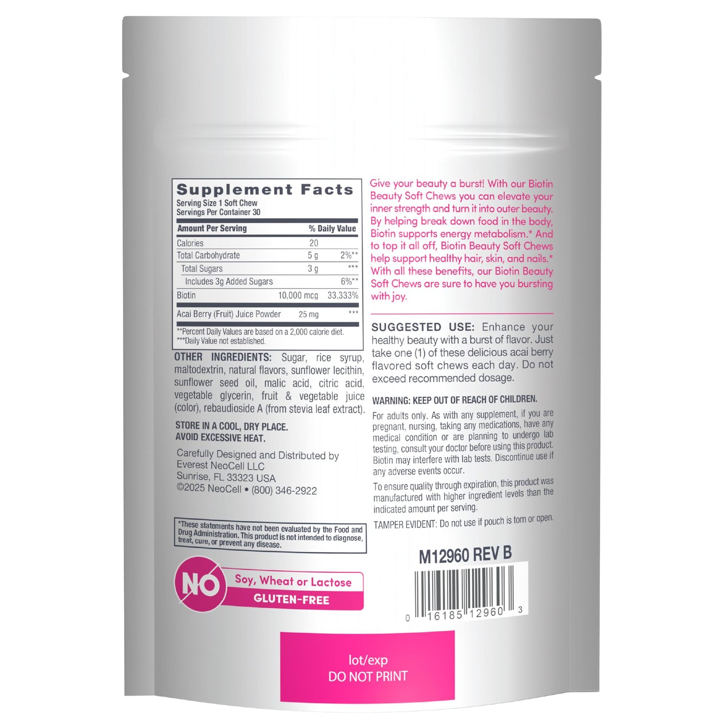 NeoCell Biotin Beauty Soft Chews, Chewable, 30 Count