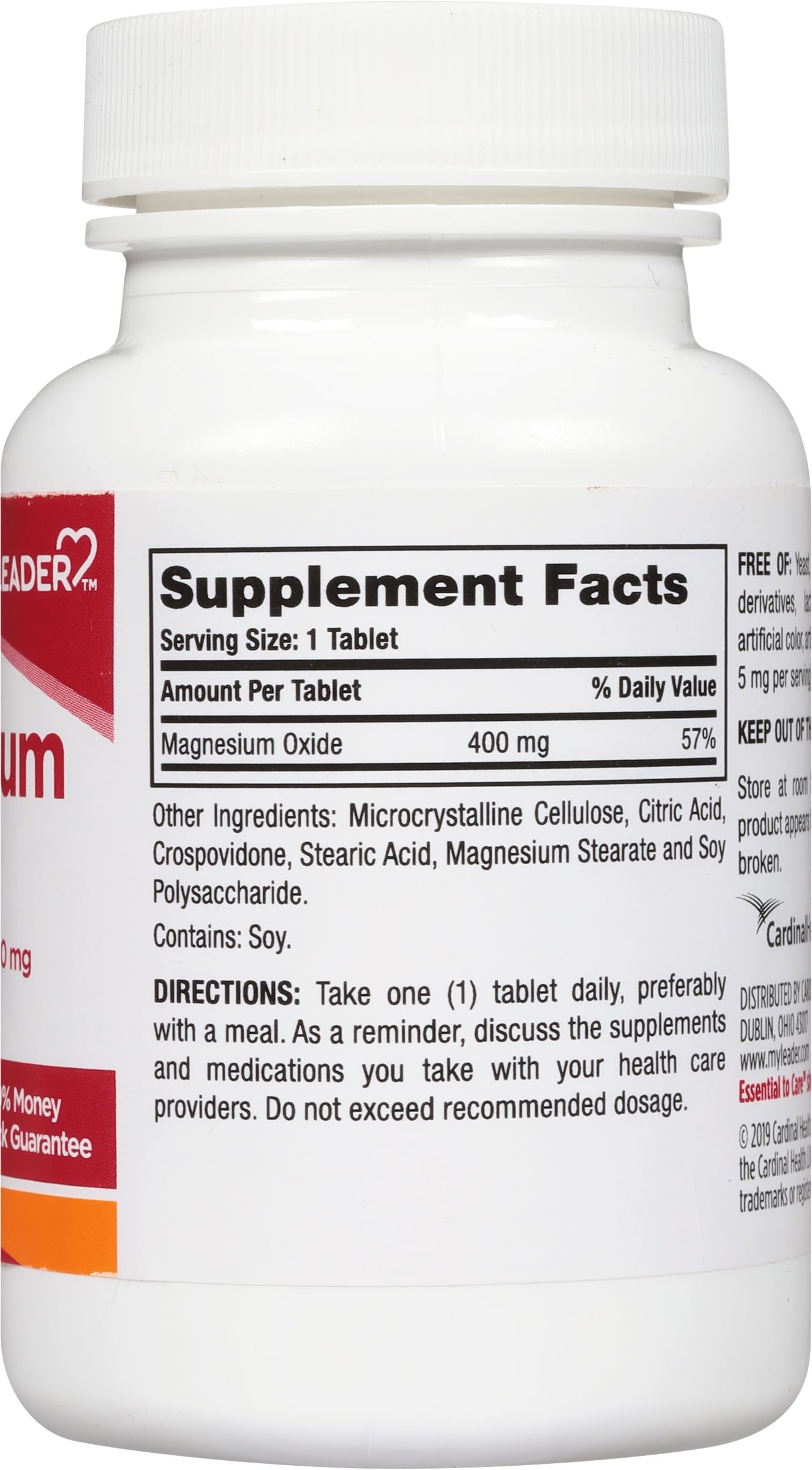Leader Magnesium Oxide 400mg Tablets, 120 Count