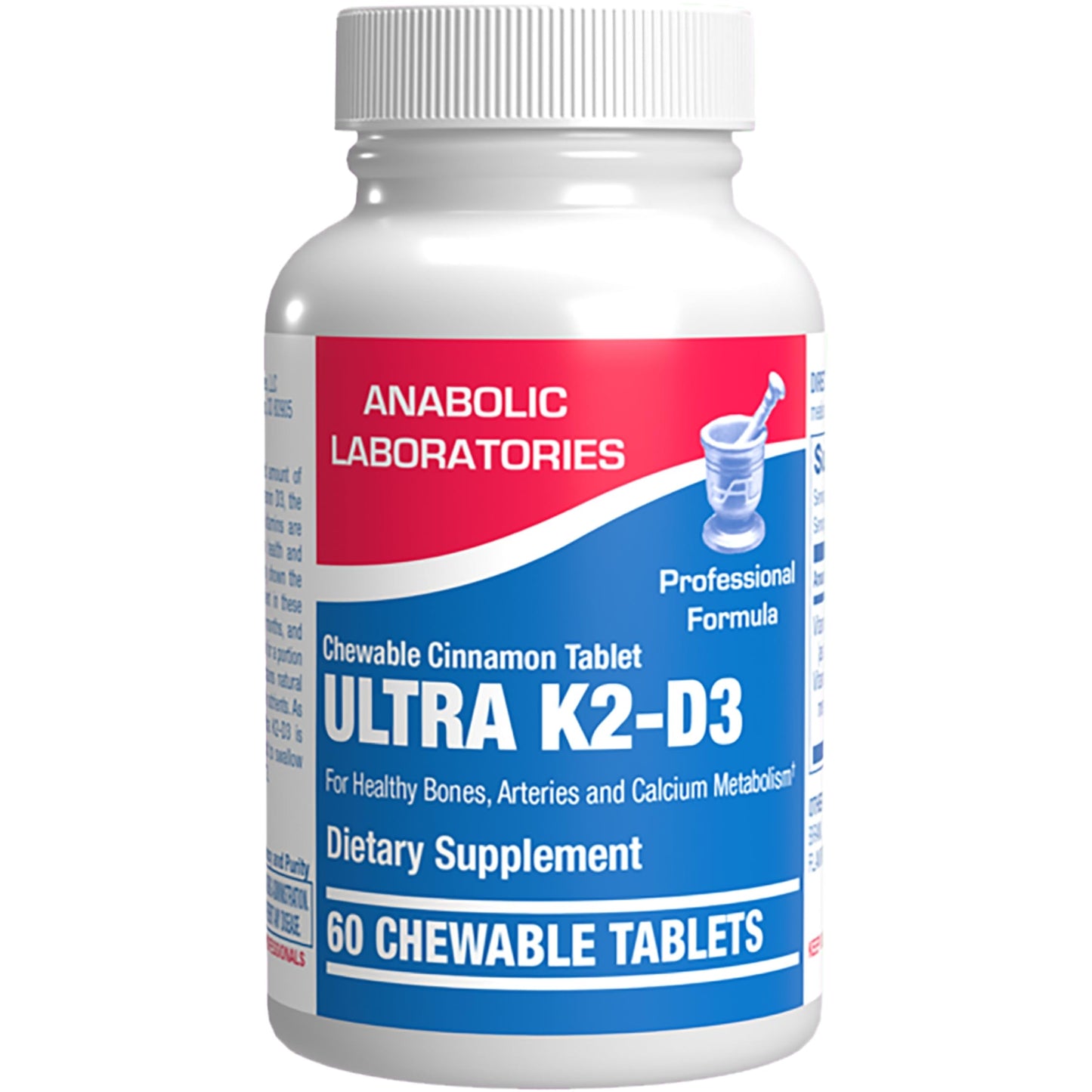 Anabolic Laboratories Chewable Vitamin D and K2 Supplement - Clinical D3 K2 2000IU Tablet, 60 Tablets