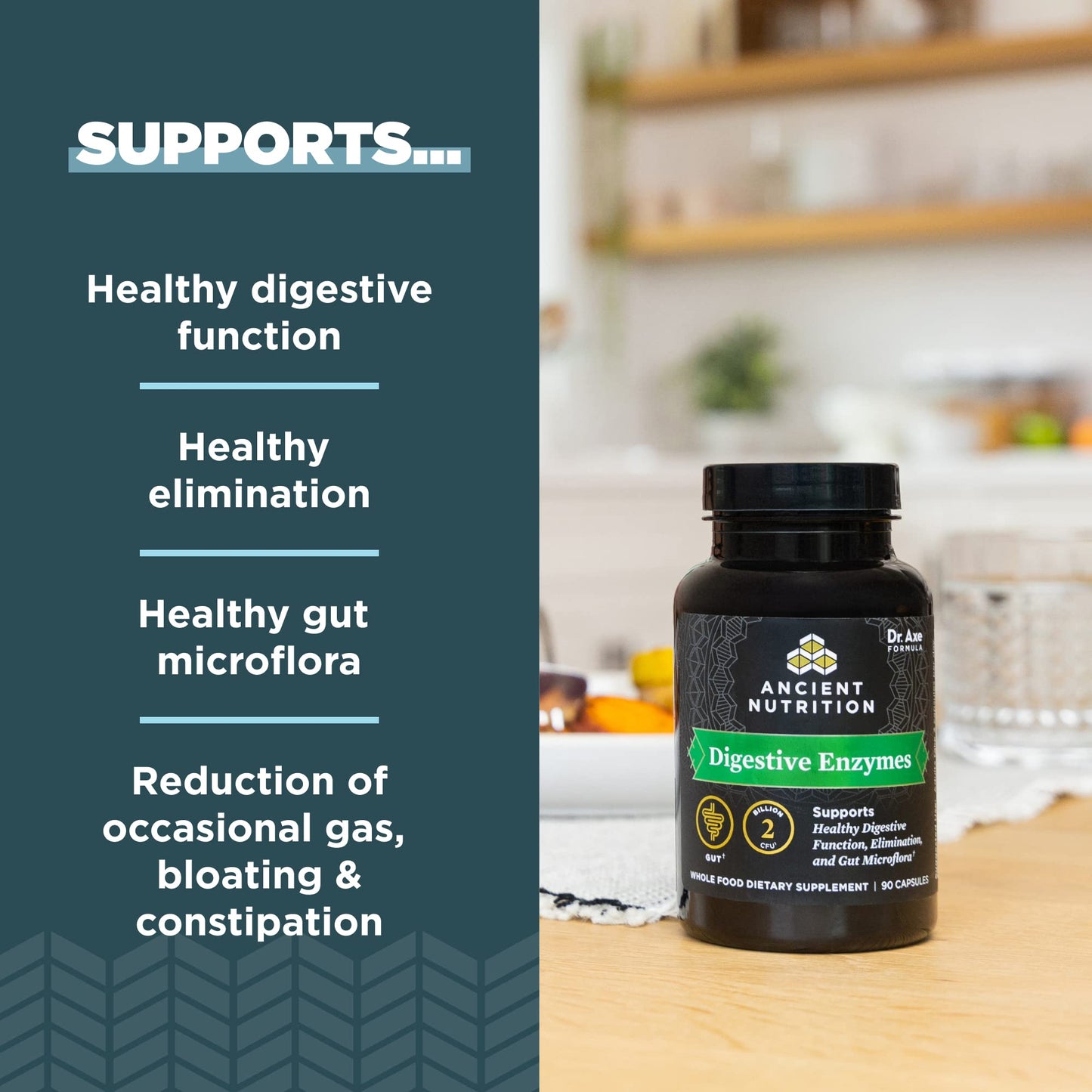 Ancient Nutrition Leaky Gut Capsules and Digestive Enzymes Capsules, 180 Count