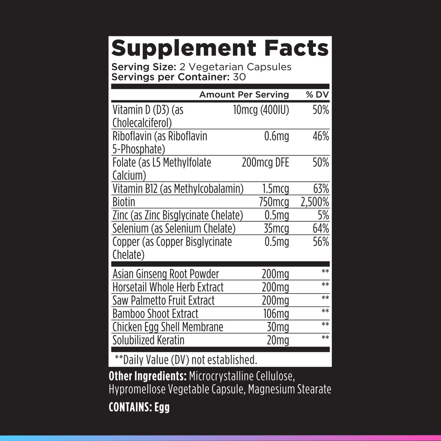 Livingood Daily Hair, Skin & Nails Supplement 60 Capsules