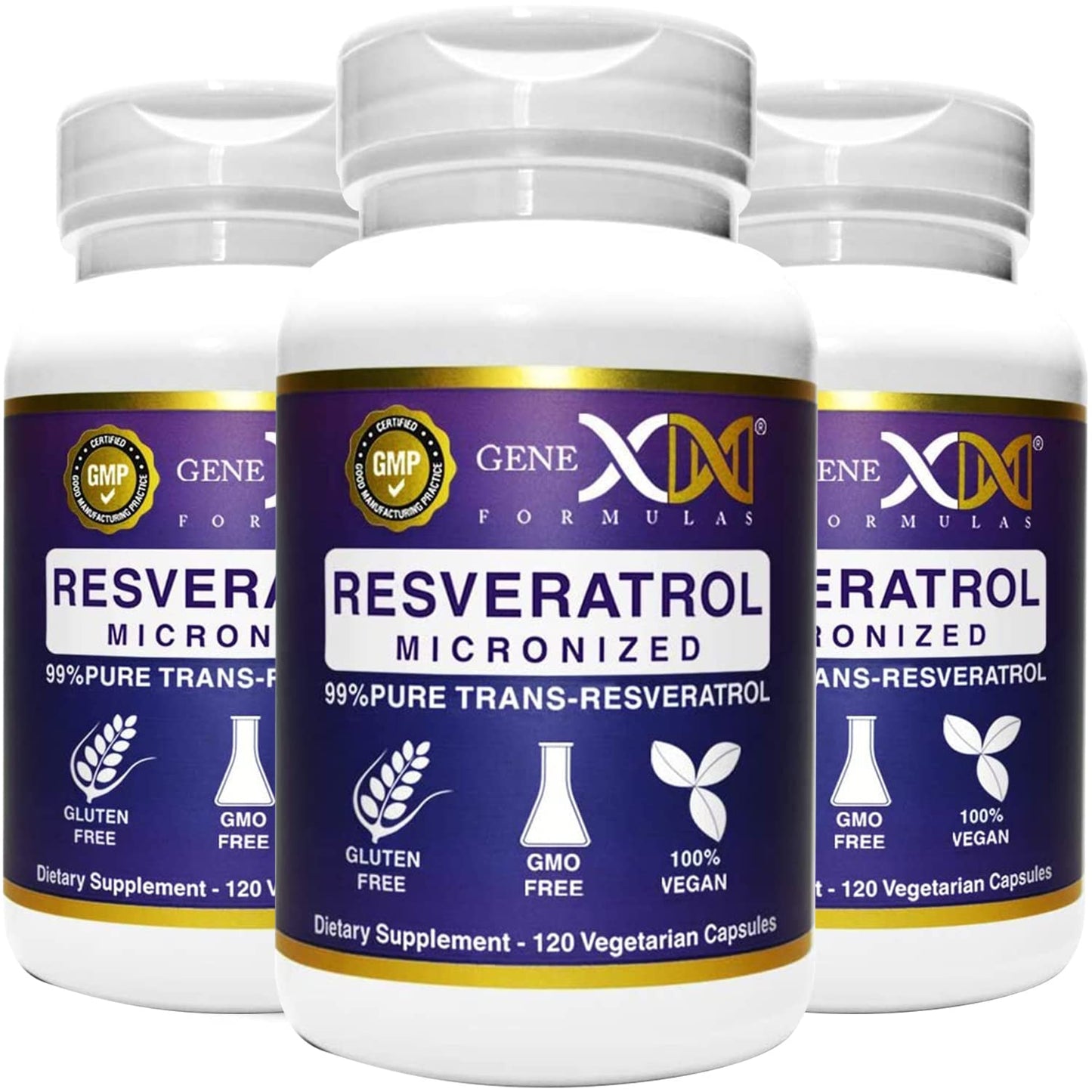 Genex Formulas Trans-Resveratrol 1000mg Capsules, 120 Count