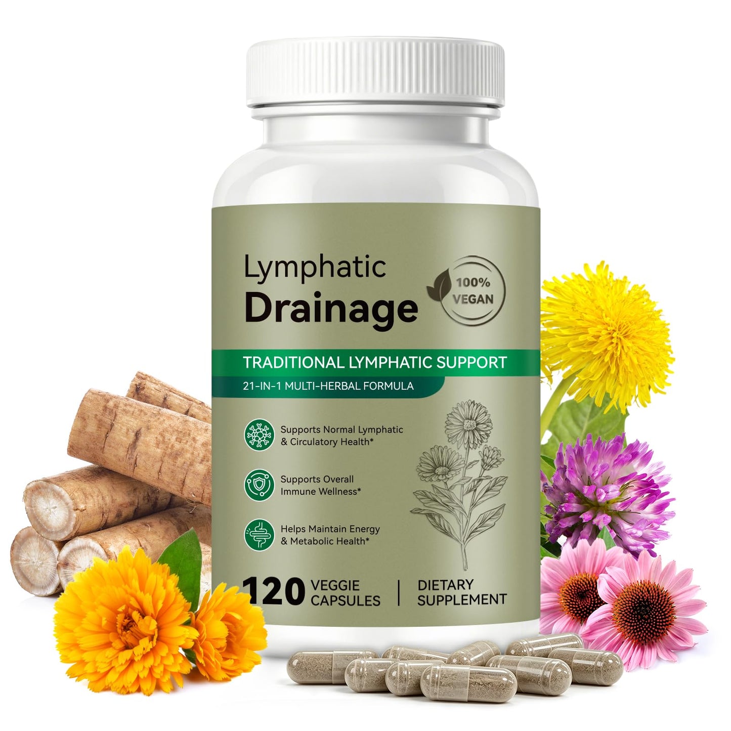 Meifenla Lymphatic Drainage Capsules 120 Count