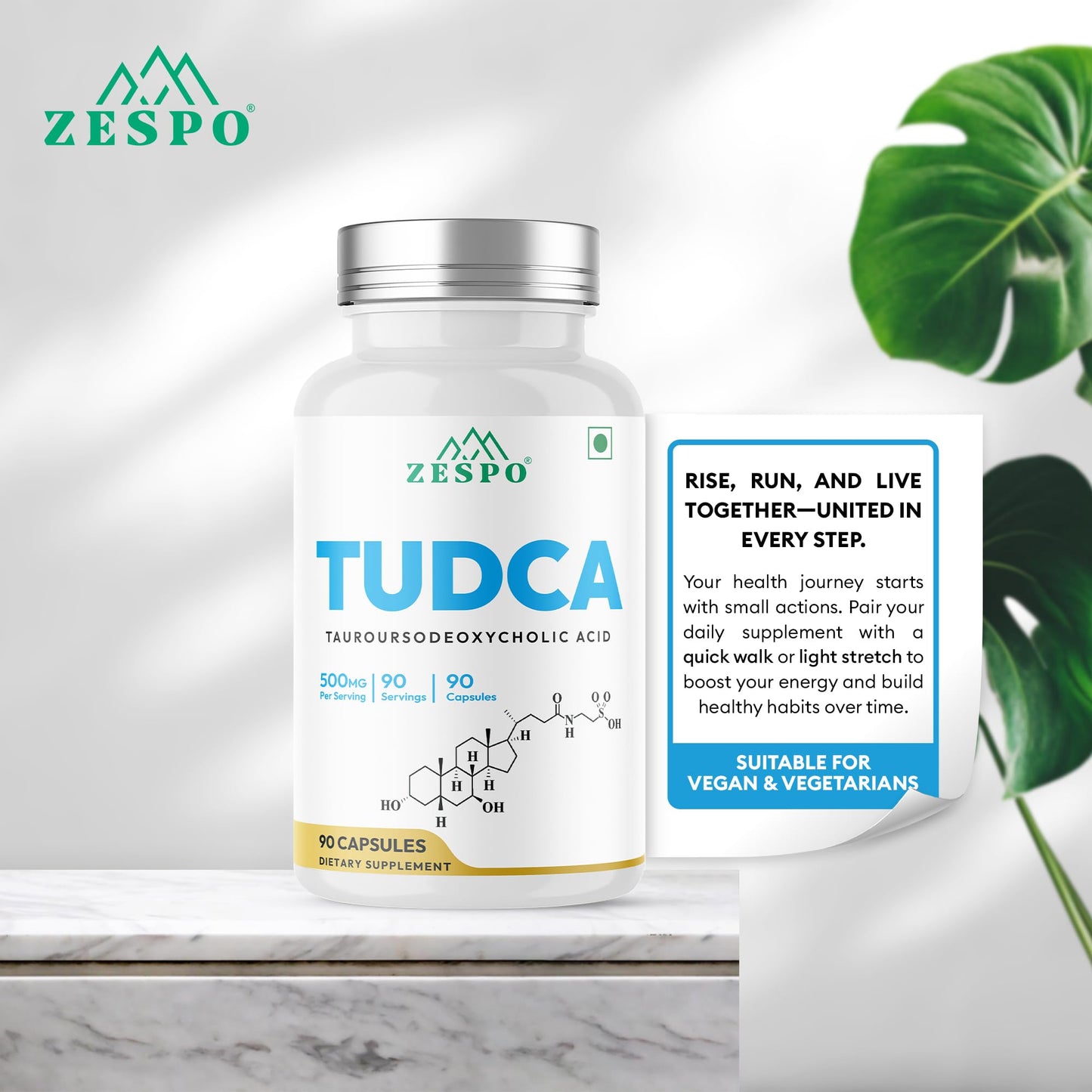 Zespo TUDCA 500mg Bile Salt Capsules, 90 Count