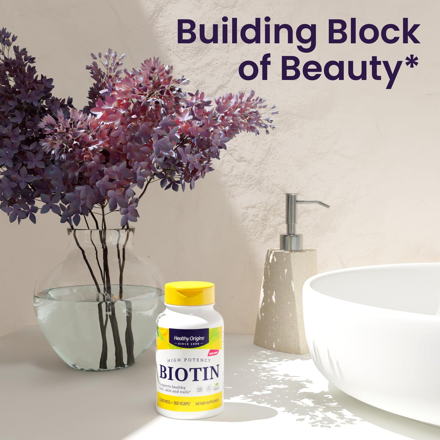 Healthy Origins Biotin 10,000 mcg (10 mg) Capsule, 150 Count