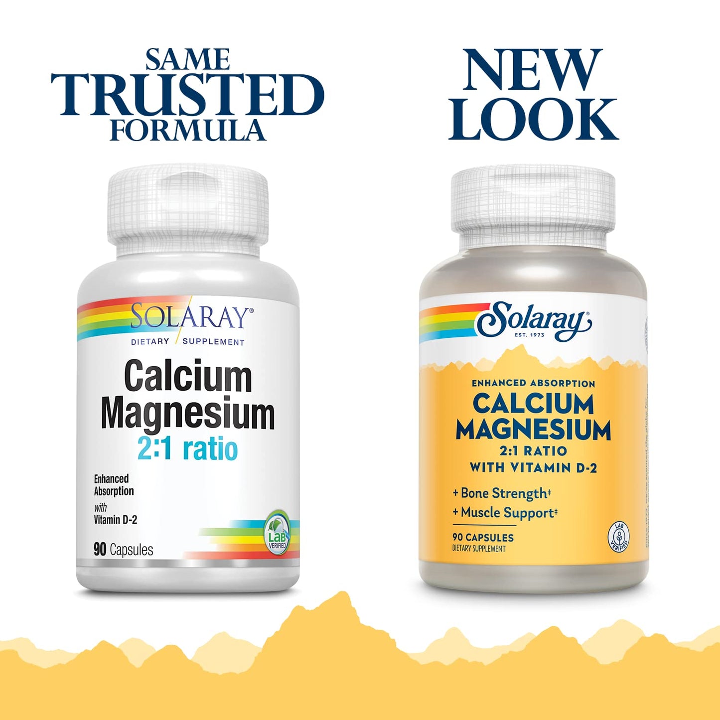 Solaray Calcium & Magnesium with D2 Amino Acid Chelate 2:1 Capsule, 90 Count
