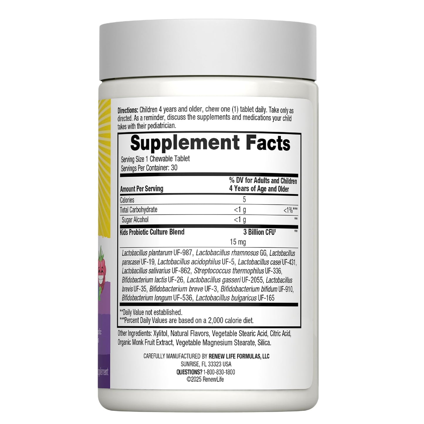 Renew Life Kids Probiotic Chewables Tablets, 30 Count