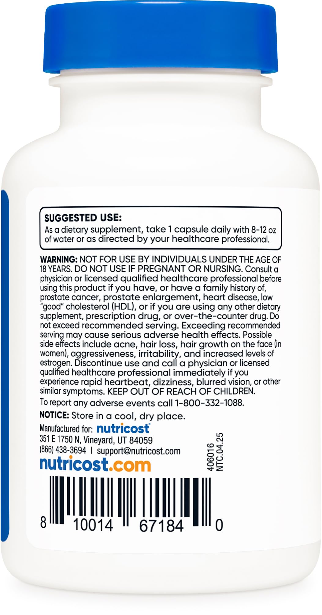 Nutricost DHEA 50mg Capsules, 120 Count