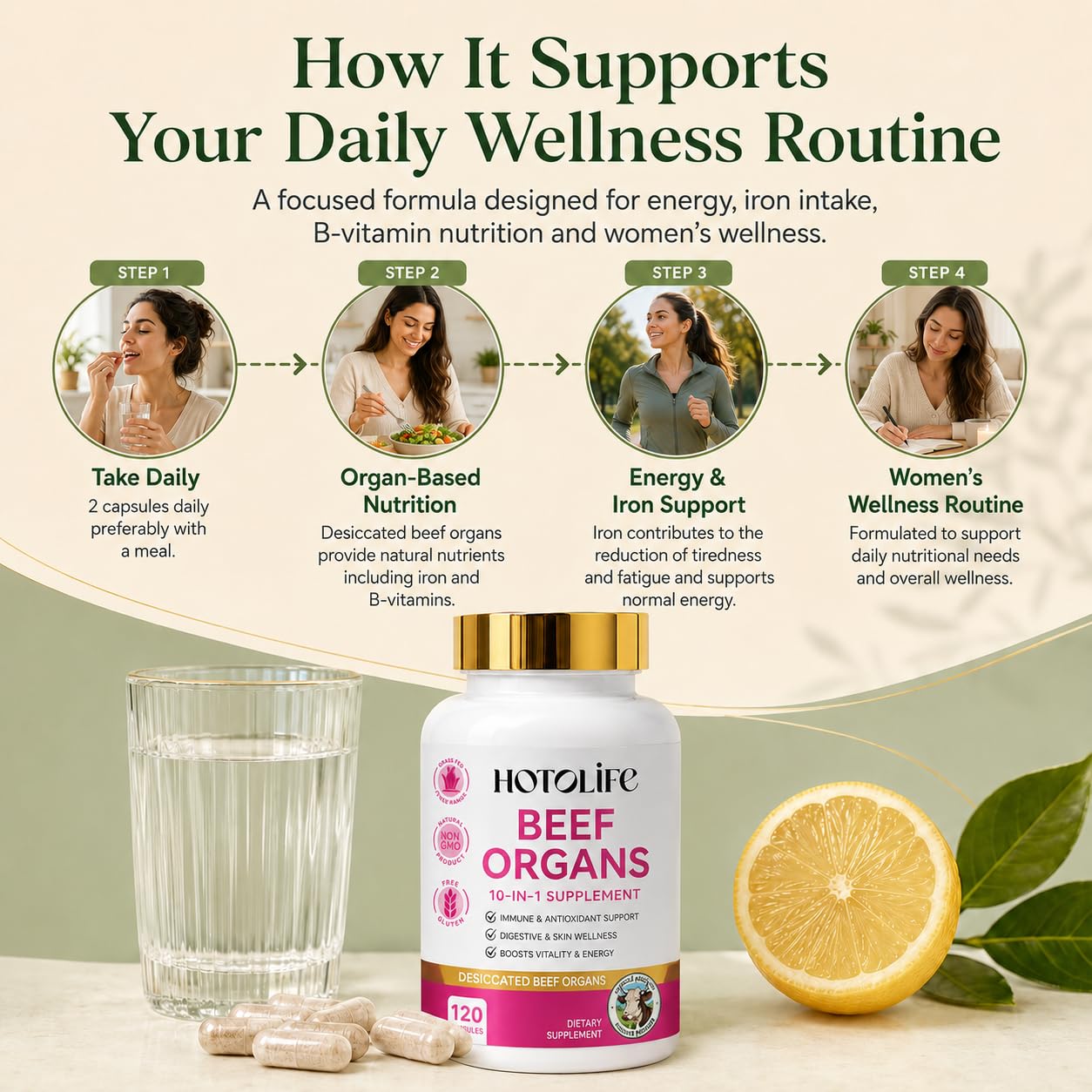 Hotolife Beef Liver Capsules 120 Count