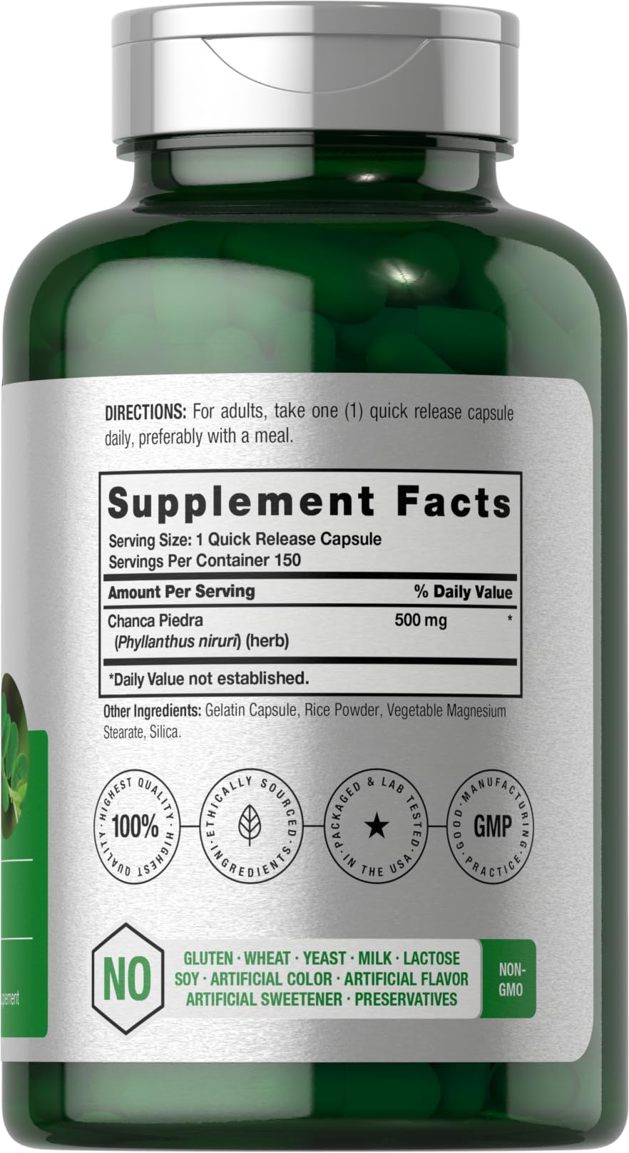 Horbäach Chanca Piedra 500mg Capsules 150 Count