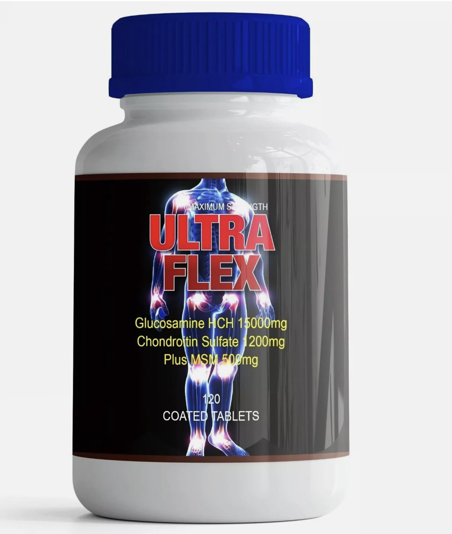 Generic Joint Health & Support Ultra - Flex Supplement with Glucosamine, Chondroitin, Hyaluronic Acid & MSM 120 Tablets