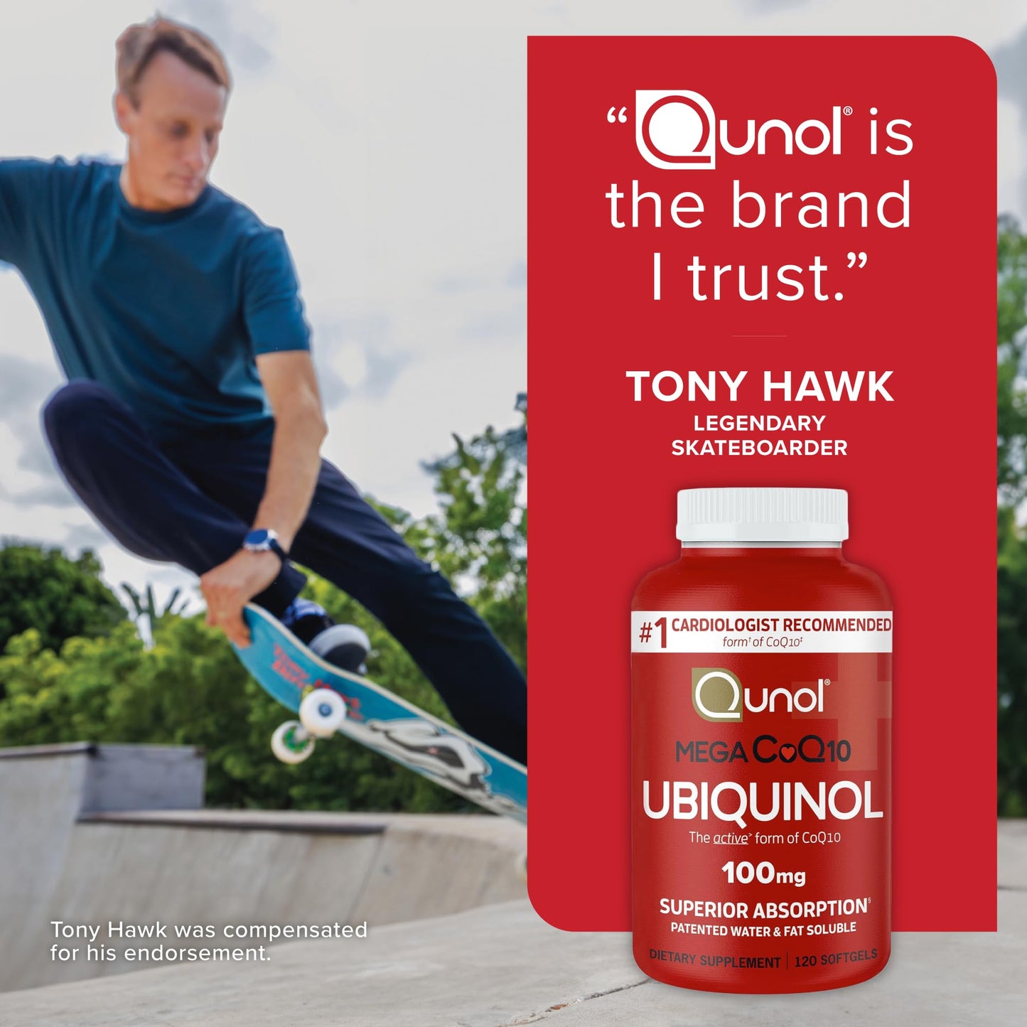 Qunol Mega Ubiquinol CoQ10 100mg Softgels 120 Count