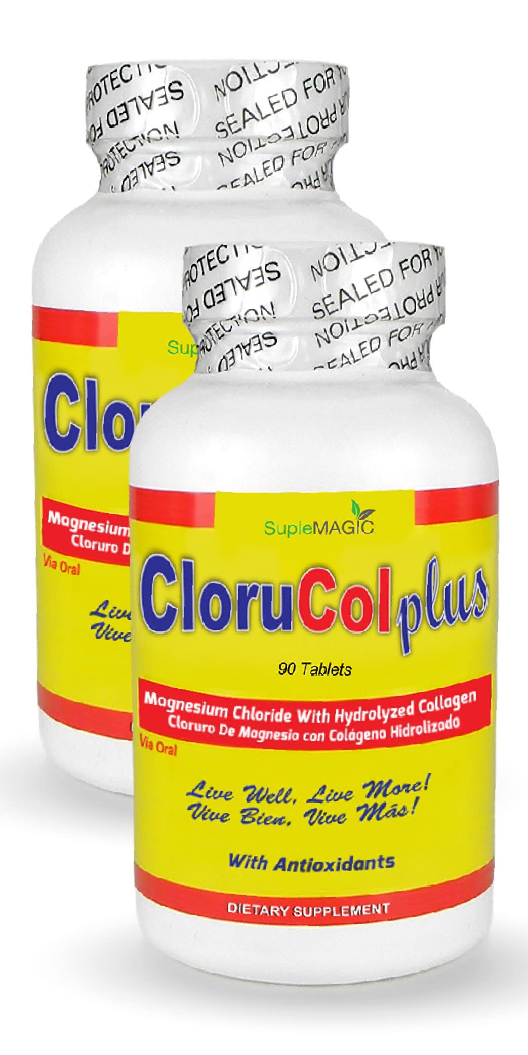 Cloru-Col Plus Magnesium Chloride and 500 mg Hydrolyzed Collagen Tablets, 10 Tablets