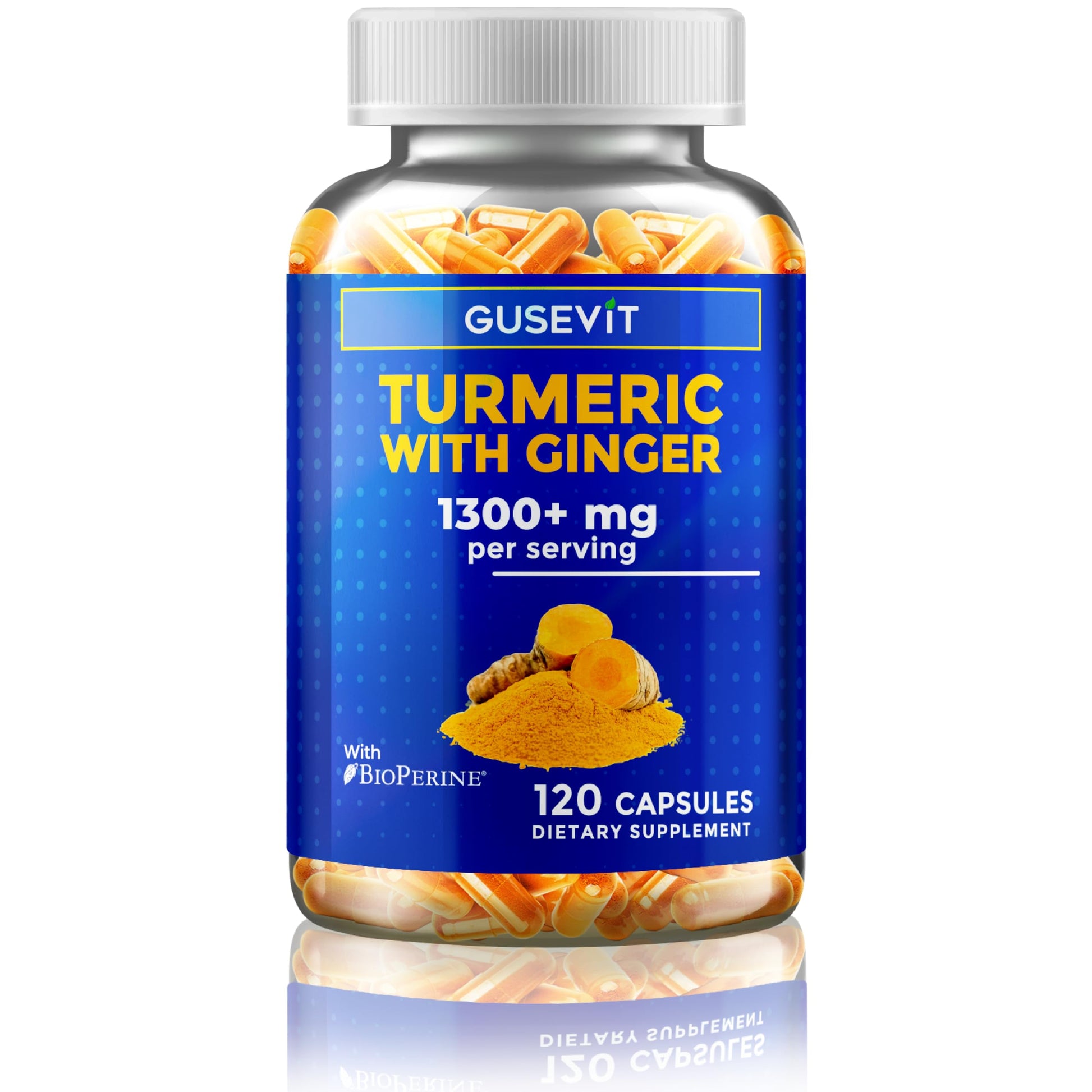 Gusevit Turmeric + Ginger Extract + BioPerine Capsule, 120 Capsules