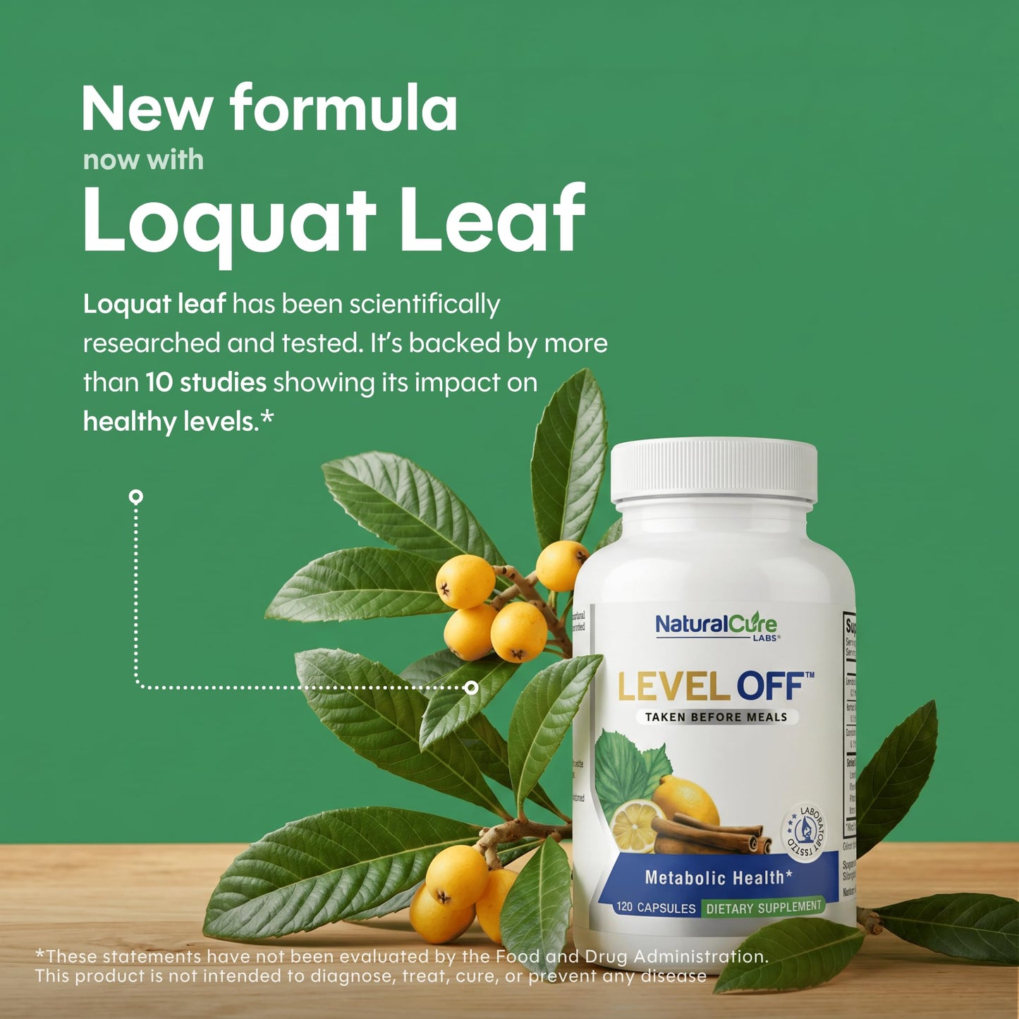 Natural Cure Labs Level Off Glucose Support Supplement Capsules 120 Count
