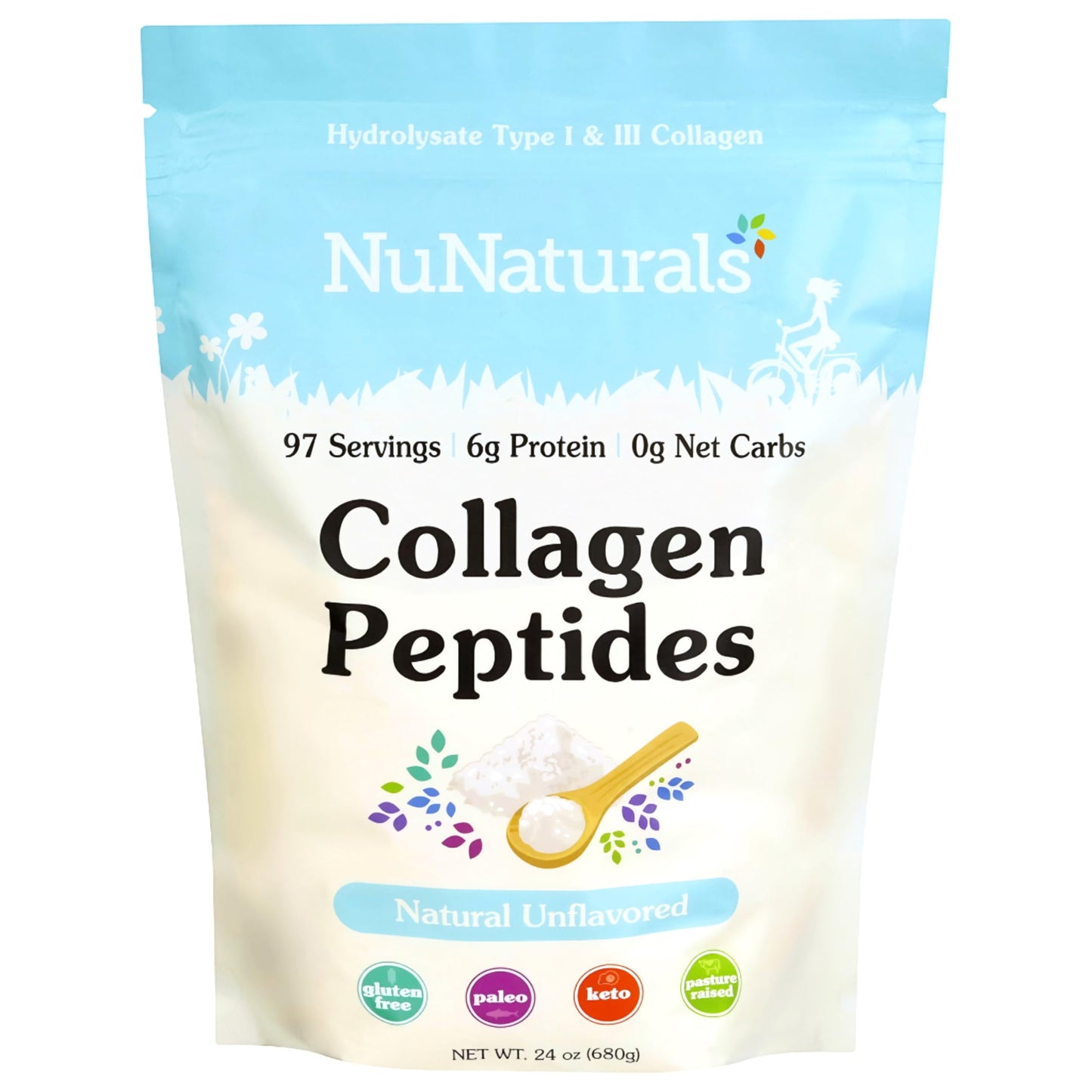 Nunaturals Collagen Peptides Powder, 24 oz