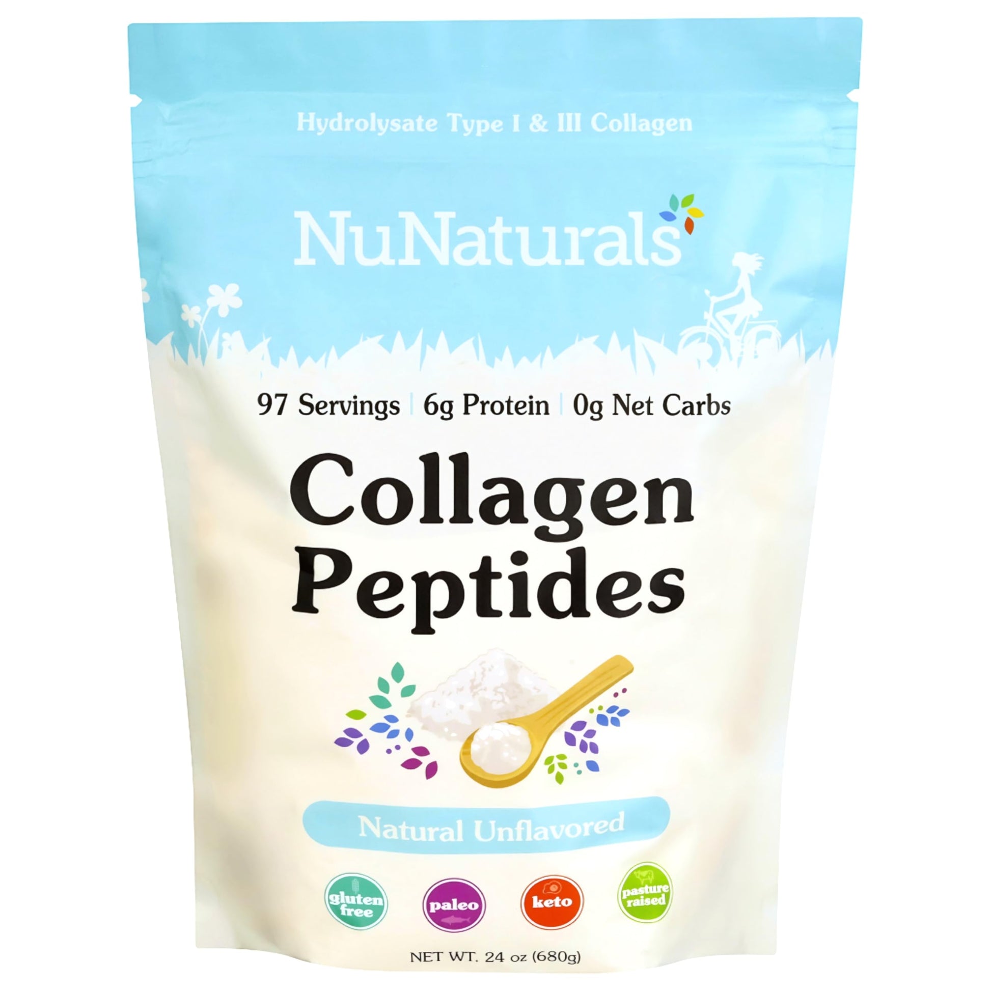 Nunaturals Collagen Peptides Powder, 24 oz