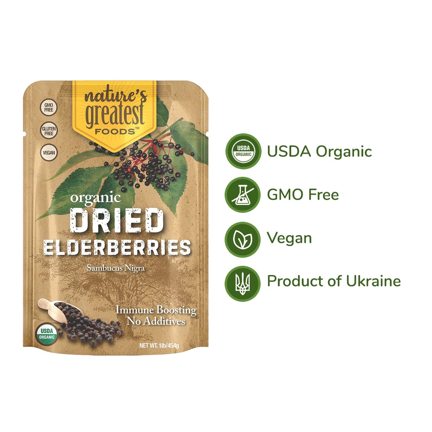 Nature's Greatest Foods Organic Dried Elderberries Gummy 16