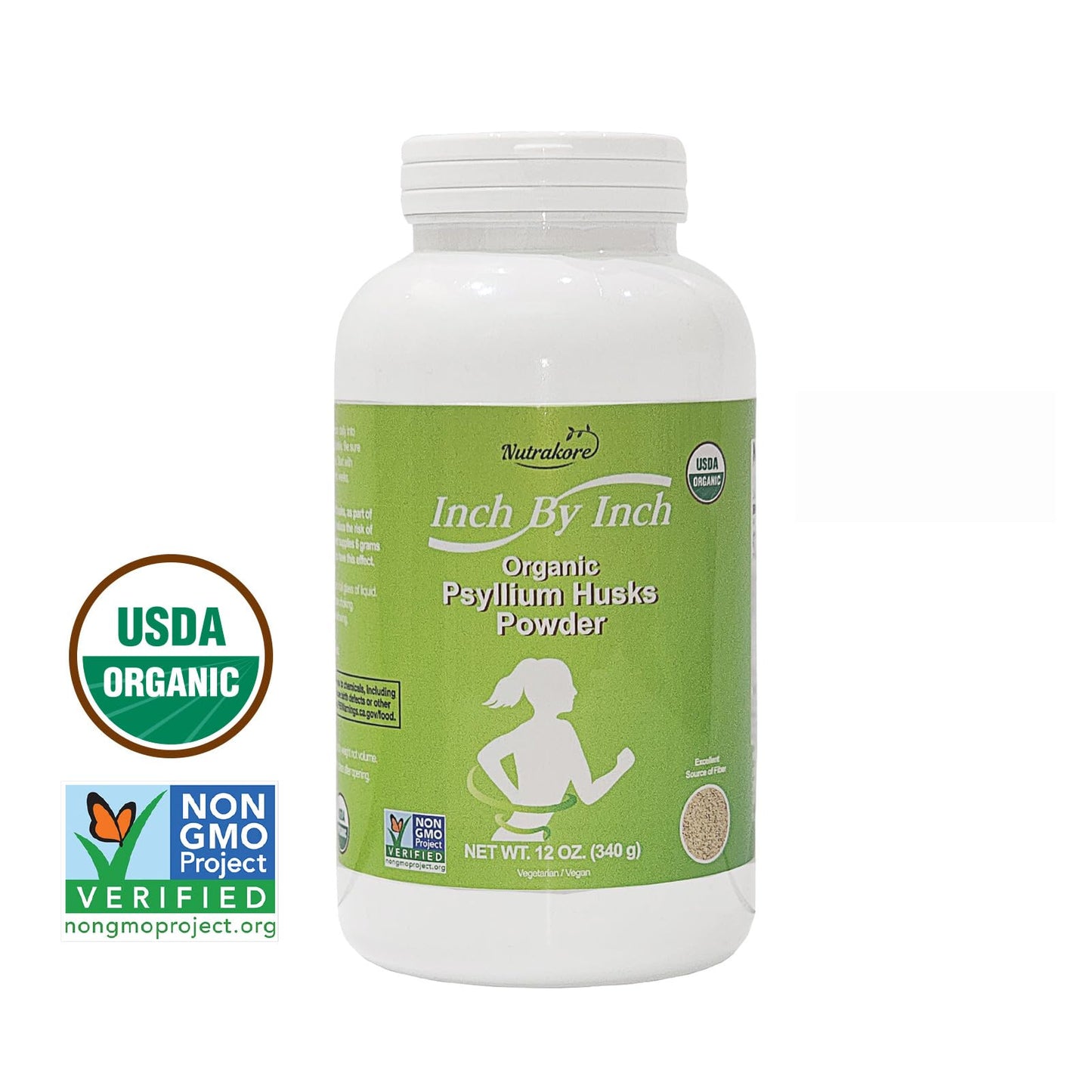 Nutrakore Inch by Inch Organic Psyllium Husk Powder 12 oz