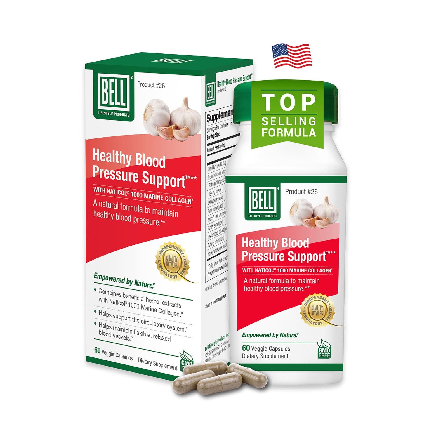 Bell Healthy Blood Pressure Support Capsules, 120 Capsules