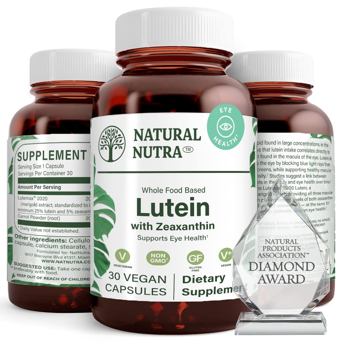 Natural Nutra Lutein and Zeaxanthin Supplement Capsule 30 Count