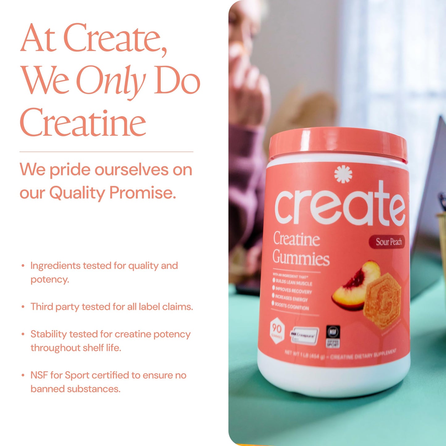 Create Creatine Monohydrate Gummies 90 Count