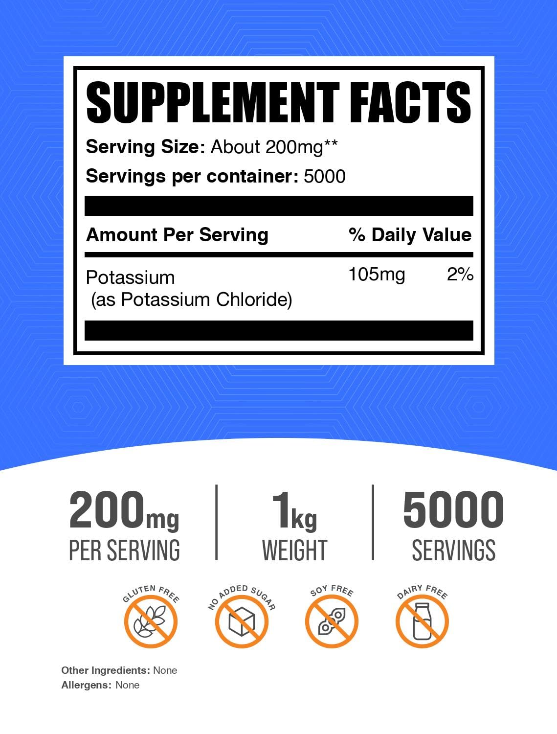 BulkSupplements Potassium Chloride Powder 35.27 oz