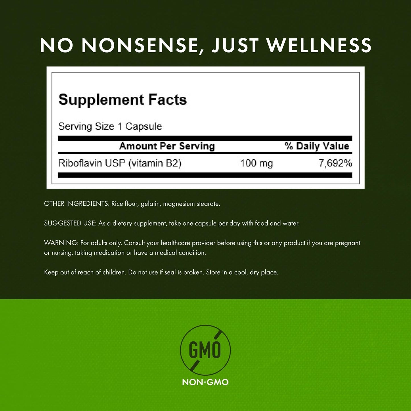 Swanson Vitamin B2 Supplement (Riboflavin) 100 Capsules